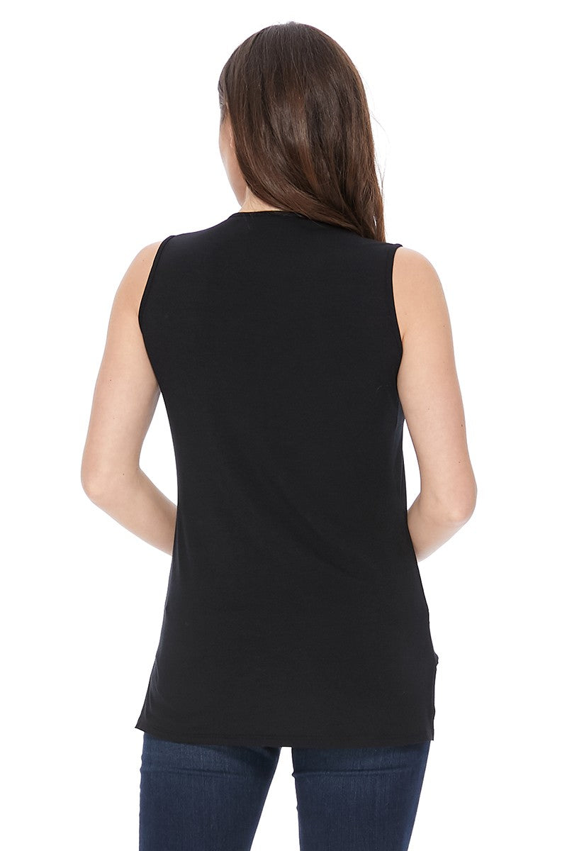 SOLID NINA FR TIE CAMI (BLACK)- VT2511