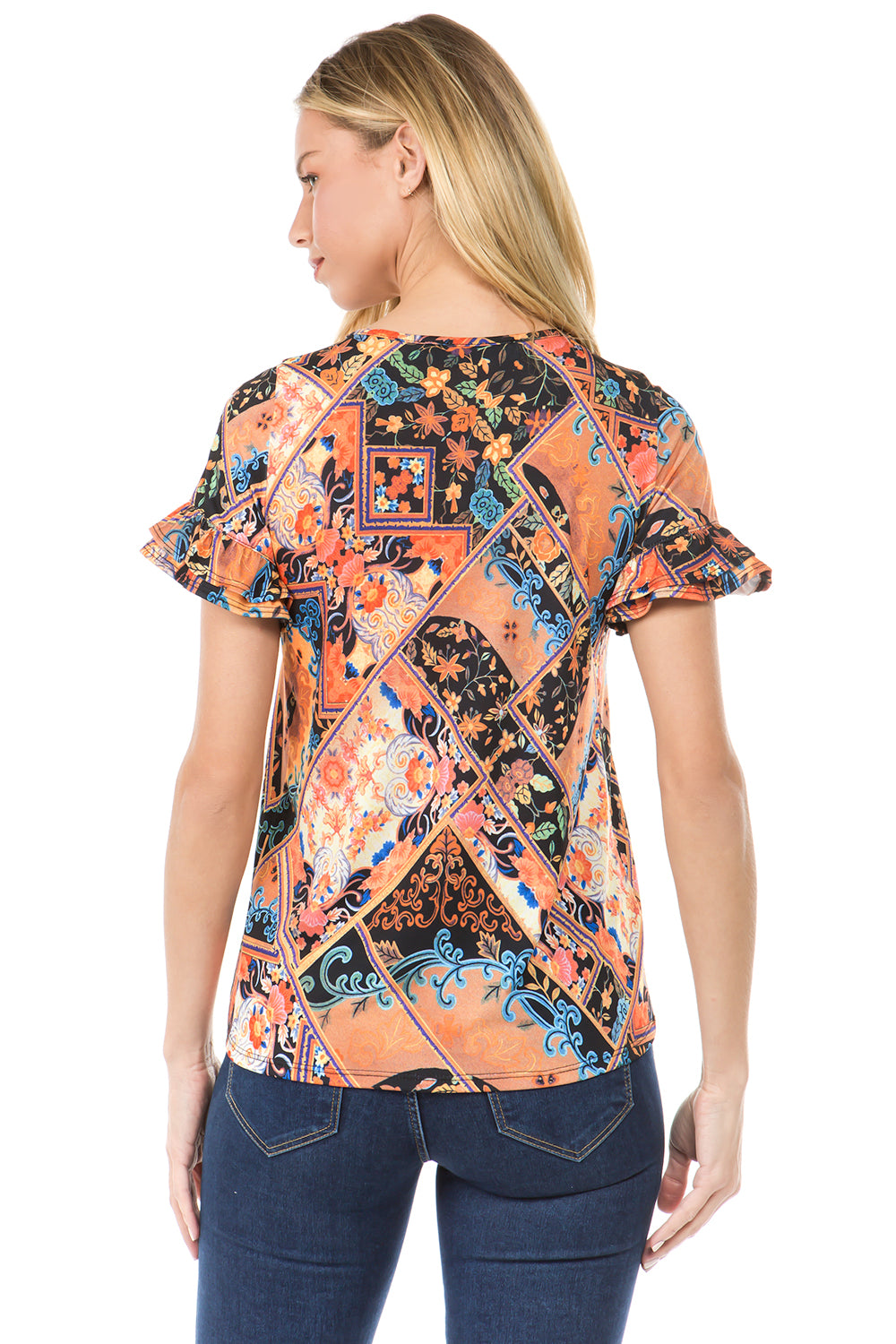 ANAIS SHORT SLEEVE TOP (MULTI)- VT2517