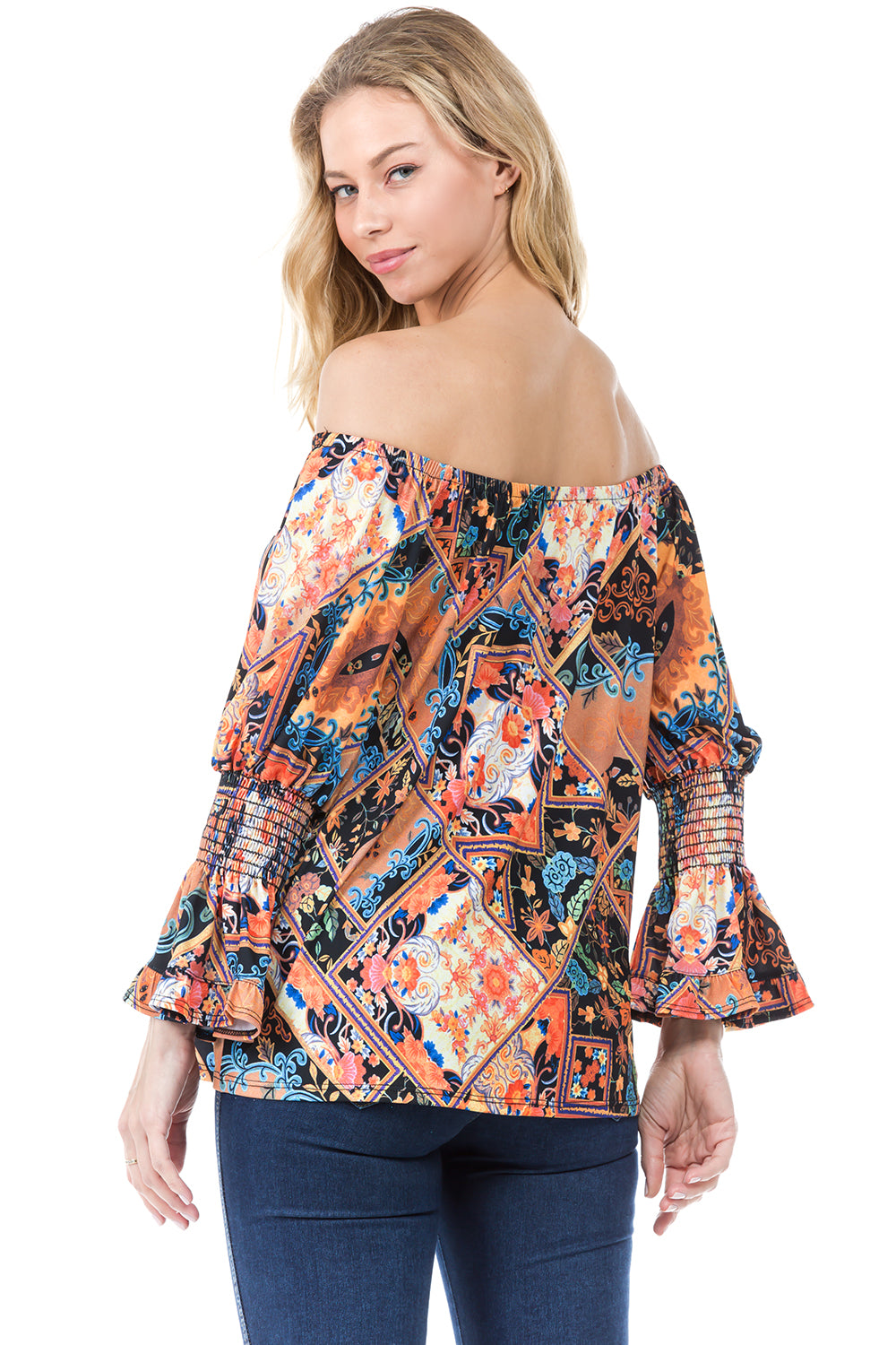 ANAIS OFF SHOULDER TOP (MULTI)- VT2518