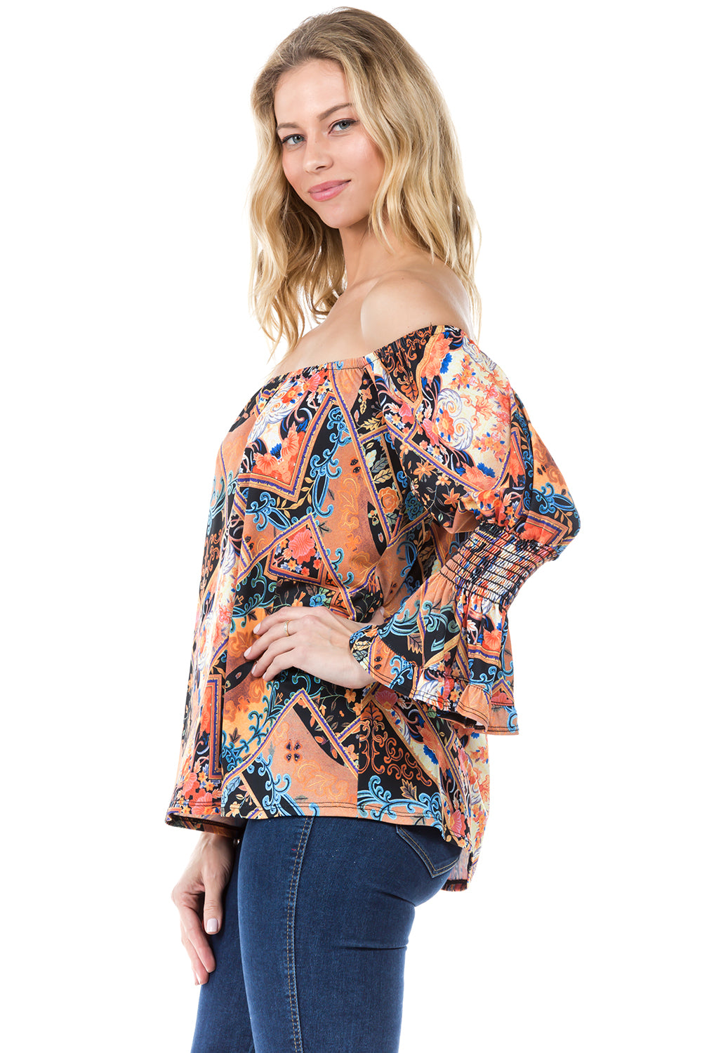 ANAIS OFF SHOULDER TOP (MULTI)- VT2518