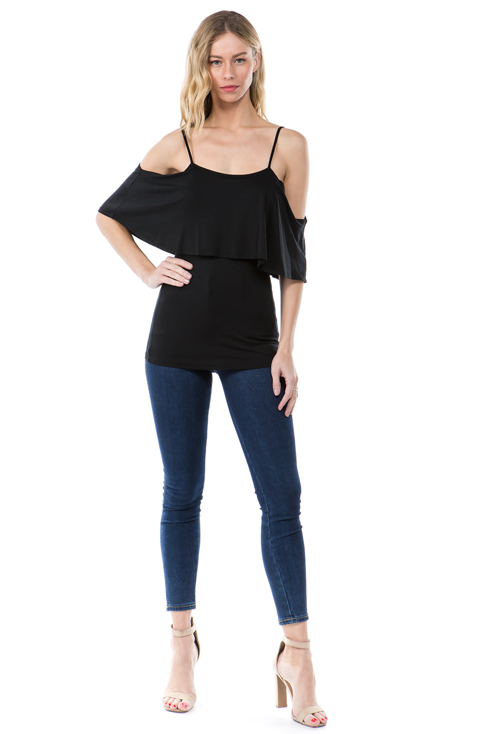 ELENA OFF SHOULDER TOP (BLACK)- VT2522