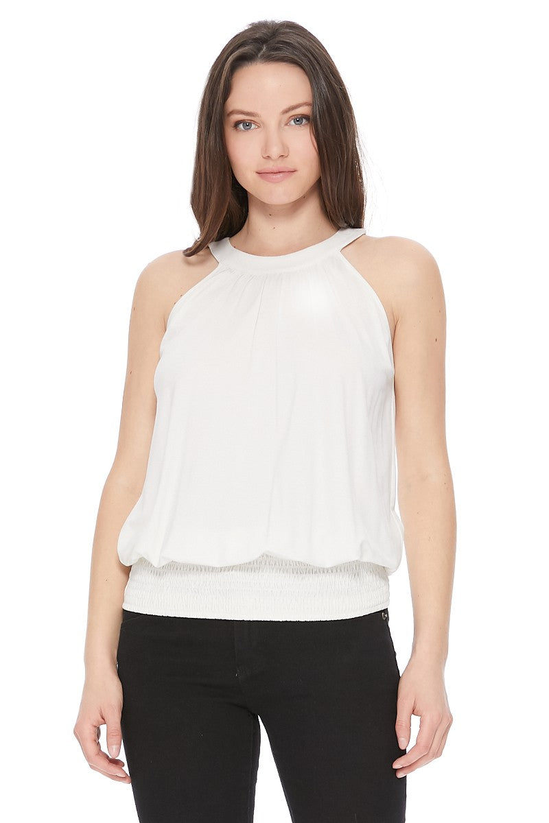 FAYE BACK TIE TOP (IVORY)- VT2536