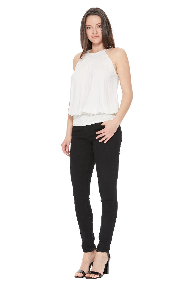 FAYE BACK TIE TOP (IVORY)- VT2536