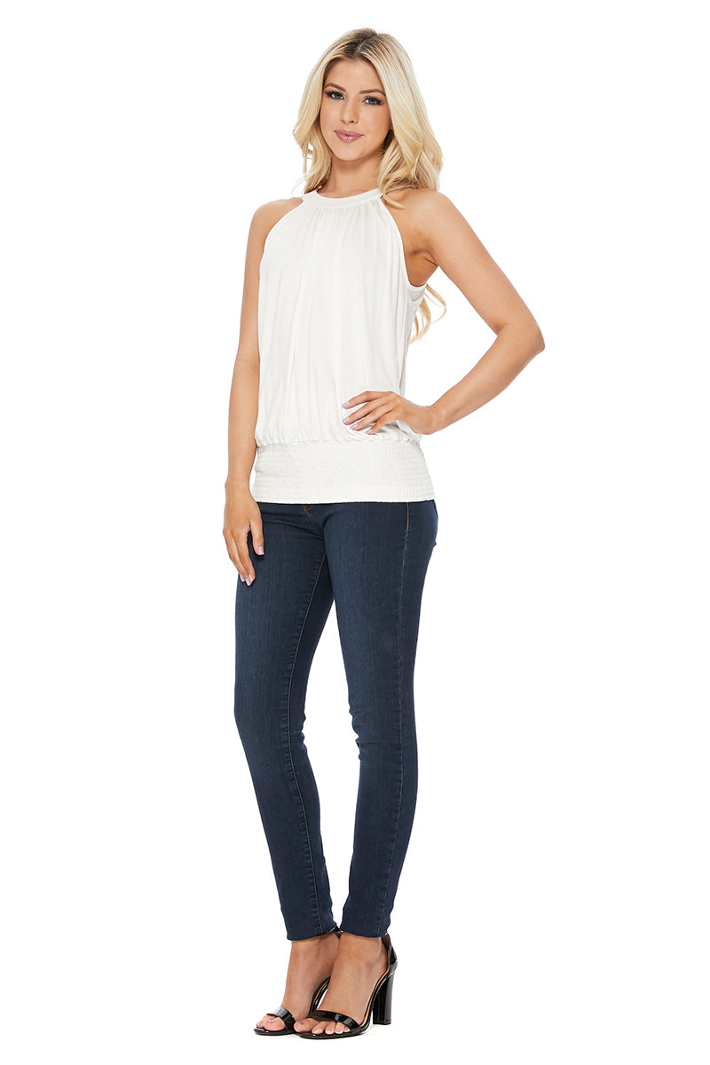 FAYE BACK TIE TOP (IVORY)- VT2536