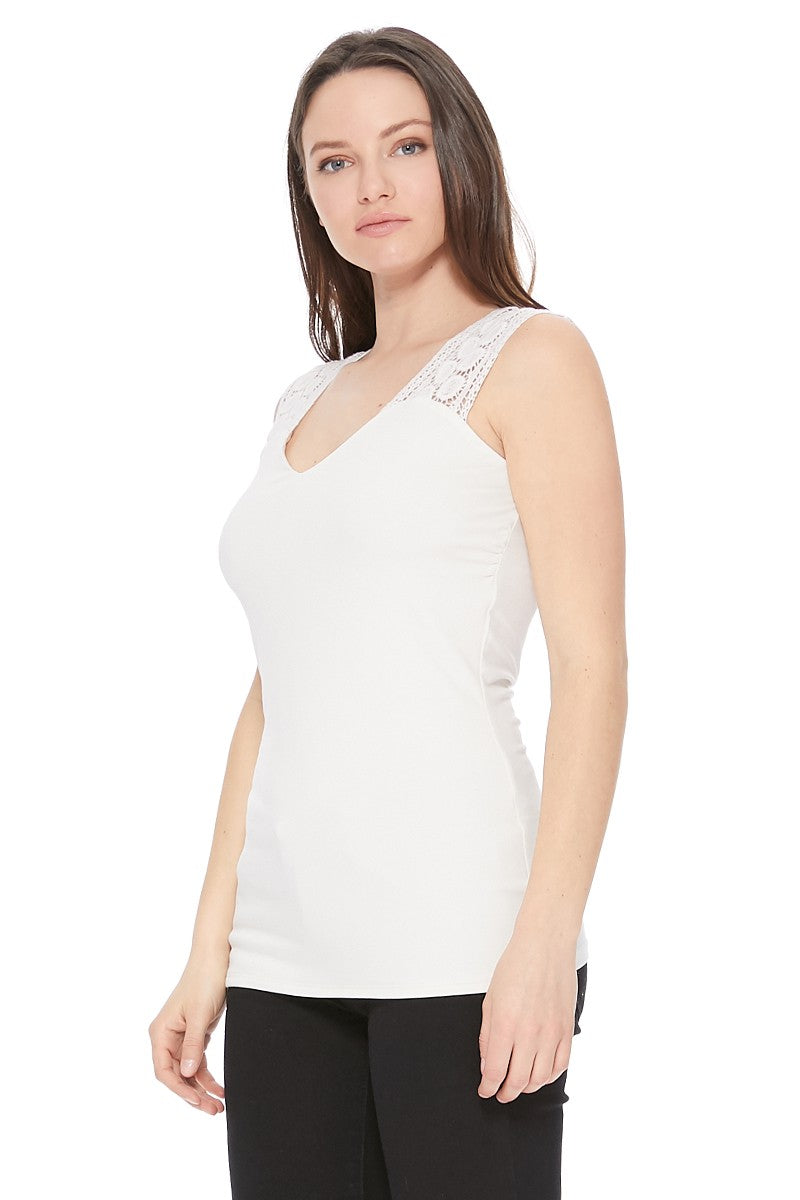 LACY SHORT SLEEVE TOP (IVORY)-VT2543