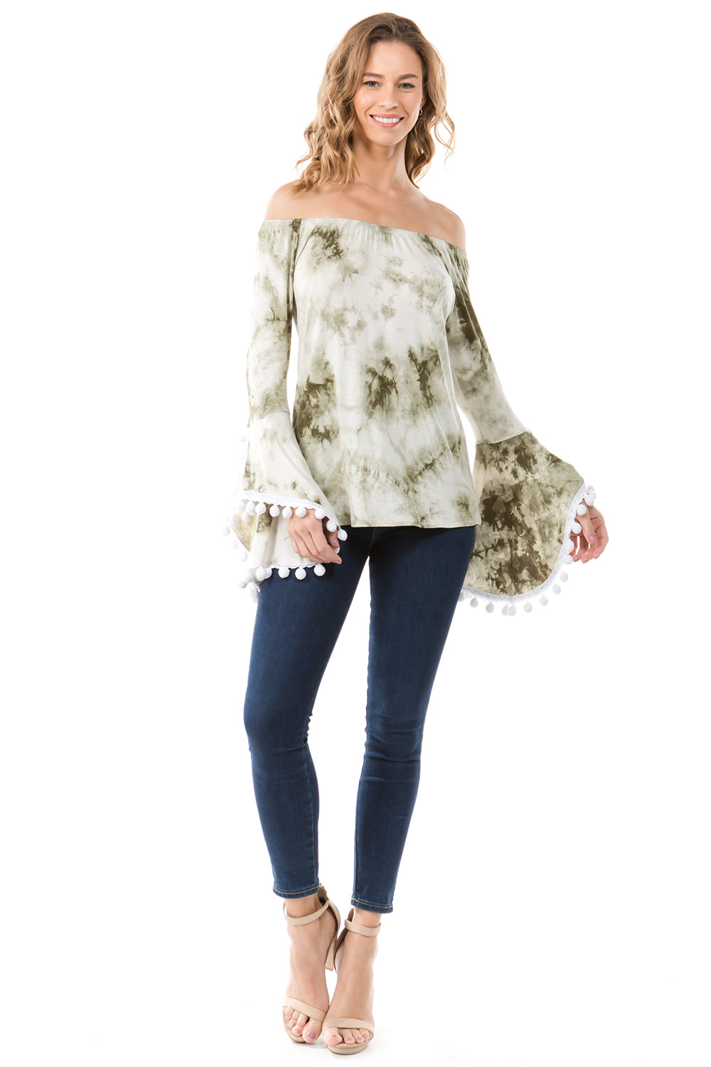 AGNES TOP (OLIVE TIE DYE)-VT2567T