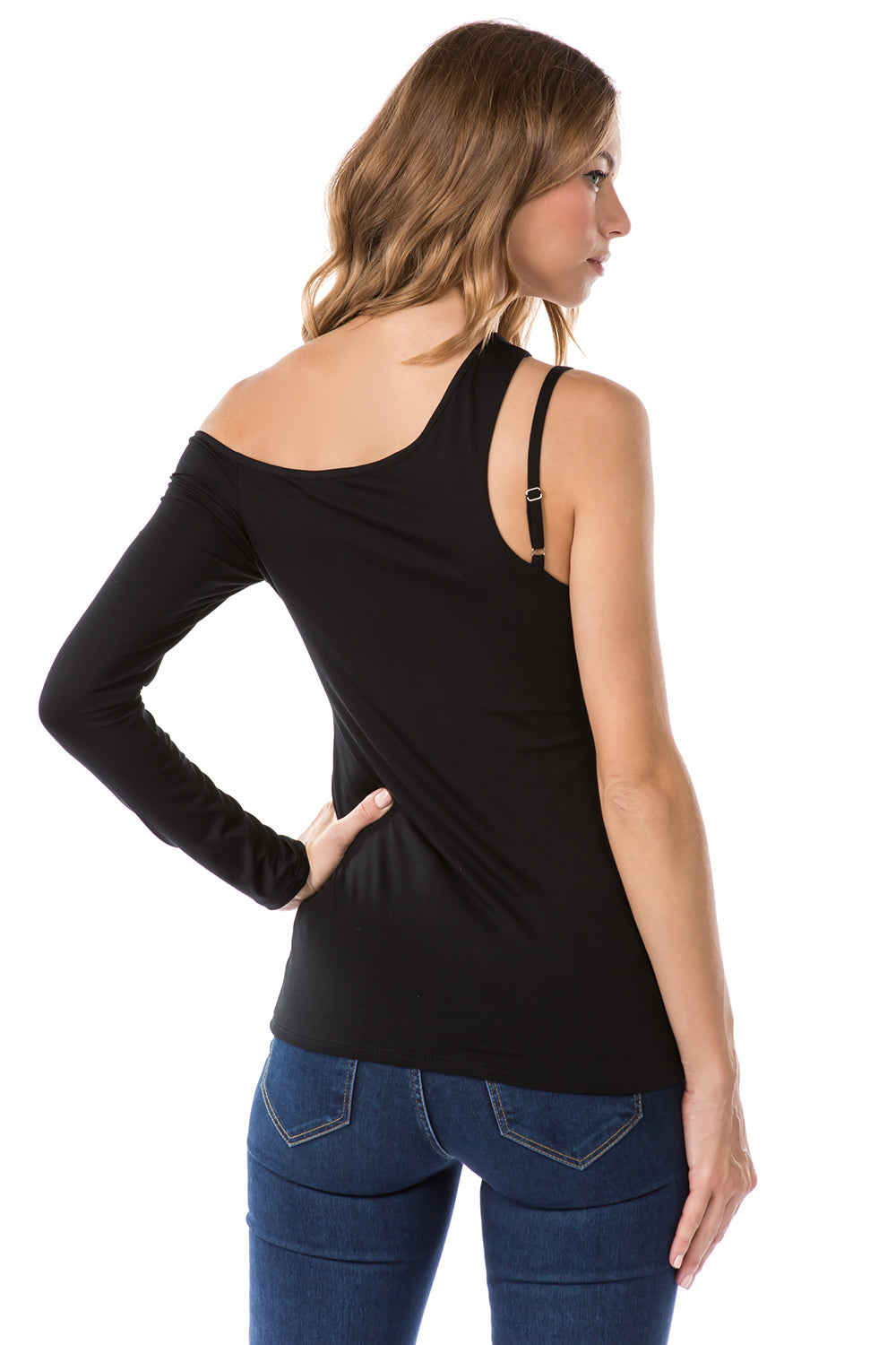 MIRA ASSYMETRICAL CAMI (BLACK)- VT2568
