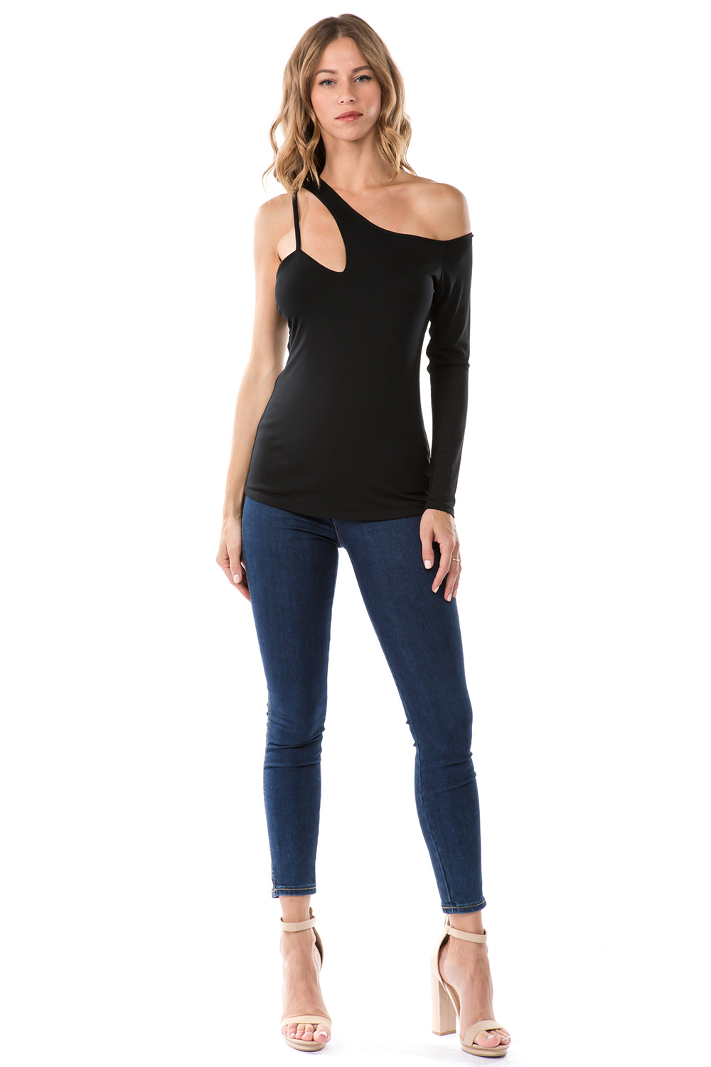 MIRA ASSYMETRICAL CAMI (BLACK)- VT2568