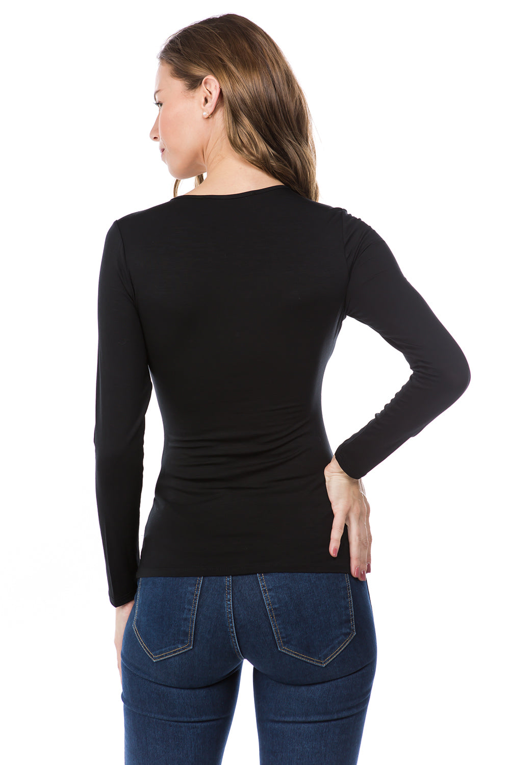 FLONA ONE BRA LONG SLEEVE TOP (BLACK)- VT2580