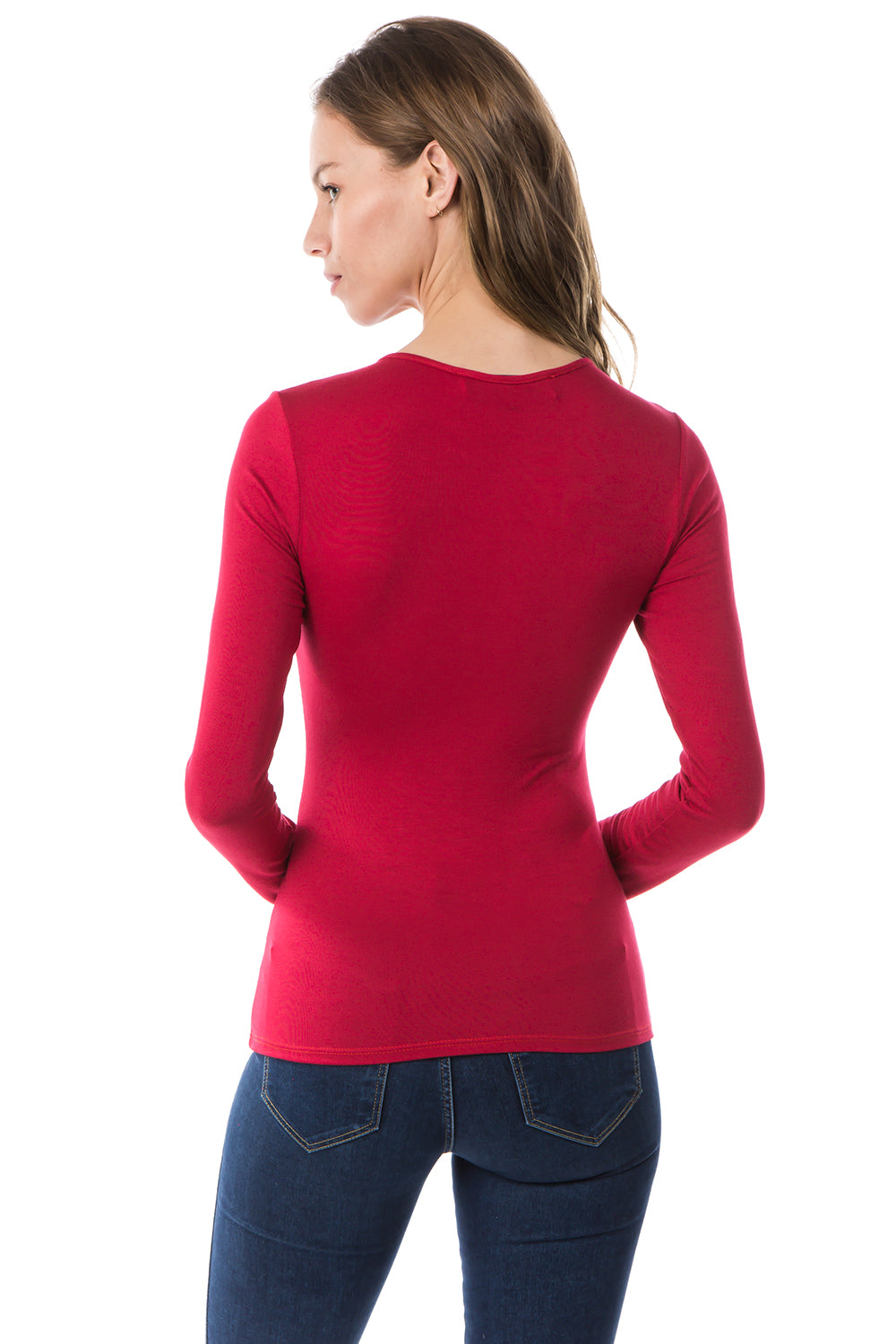 FLONA ONE BRA LONG SLEEVE TOP (RED)- VT2580