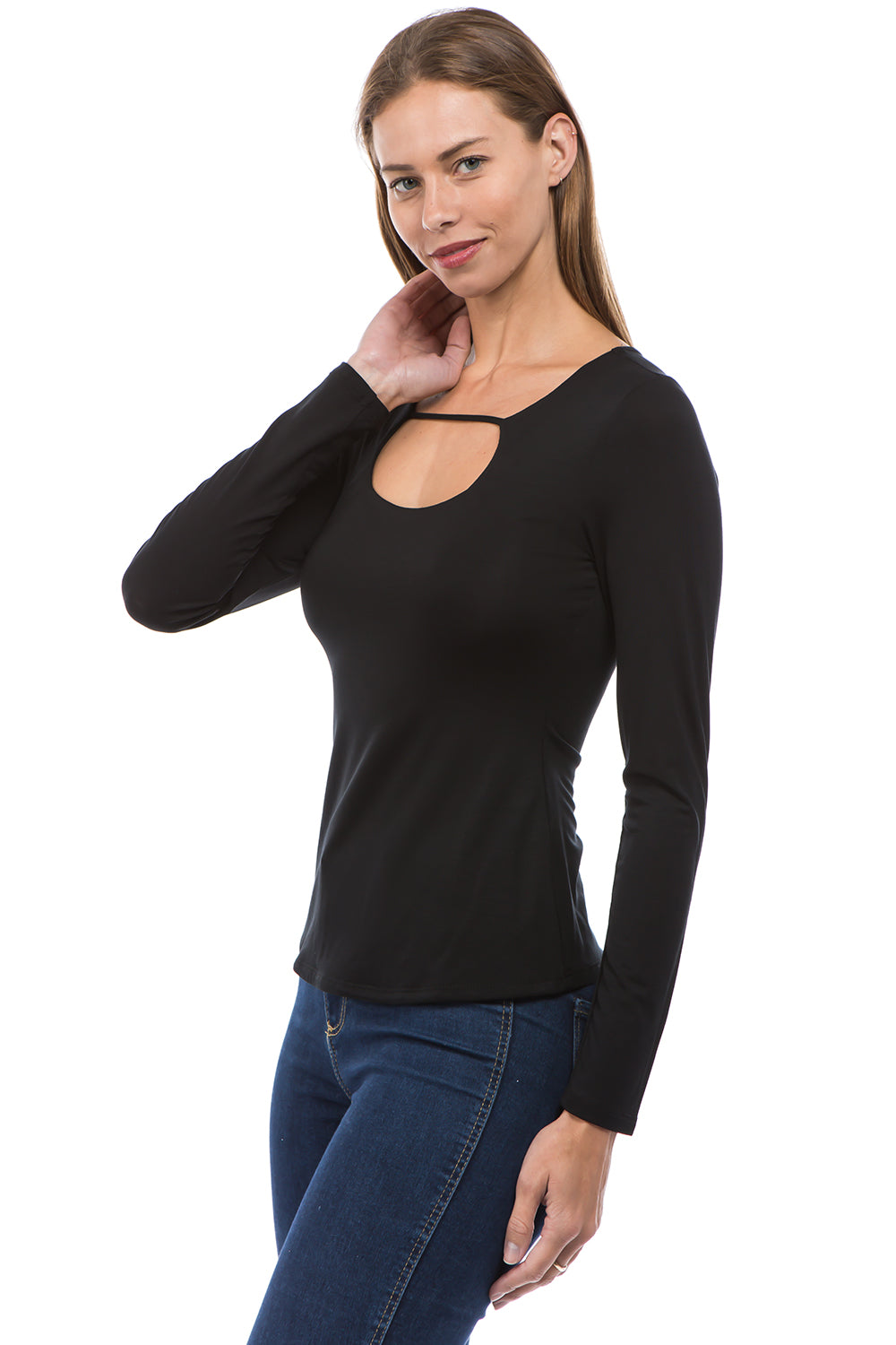 ROSALIE FRONT STRAP TOP (BLACK)-VT2591