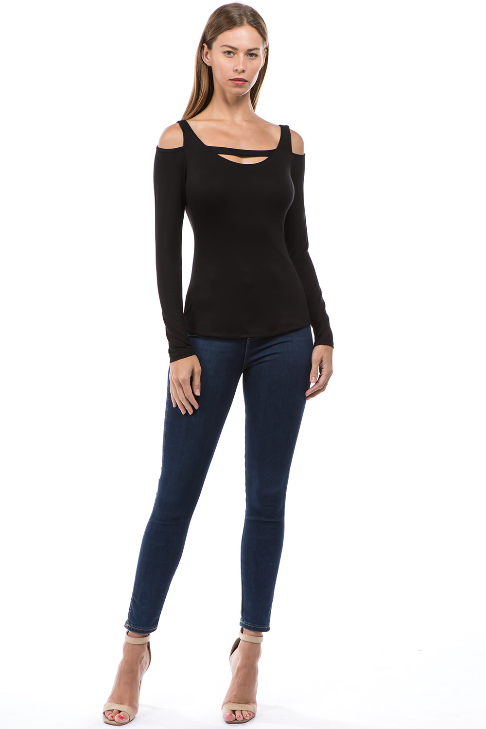 ROSALIE OFF SHOULDER TOP (BLACK)-VT2594