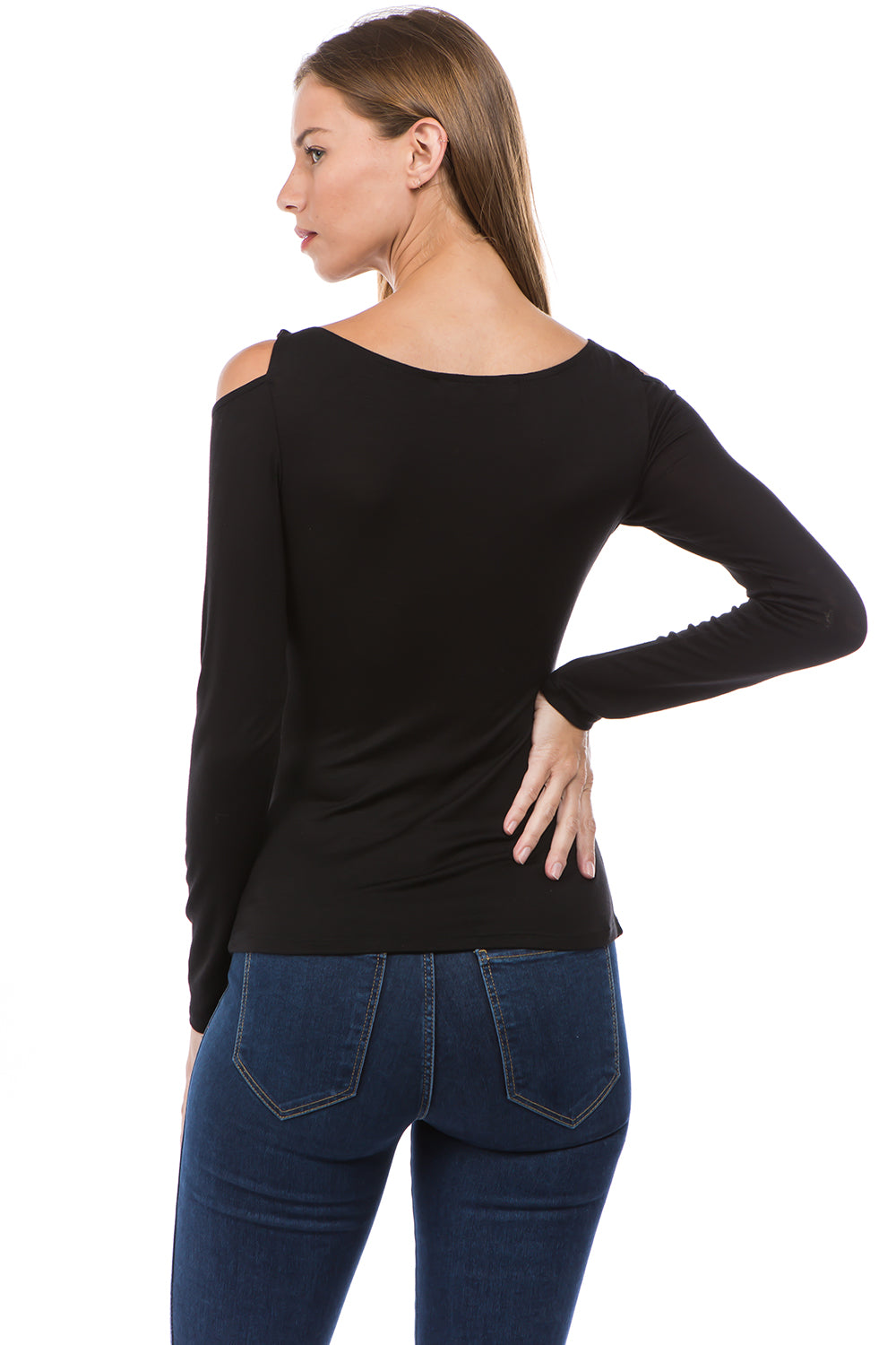 ROSALIE OFF SHOULDER TOP (BLACK)-VT2594