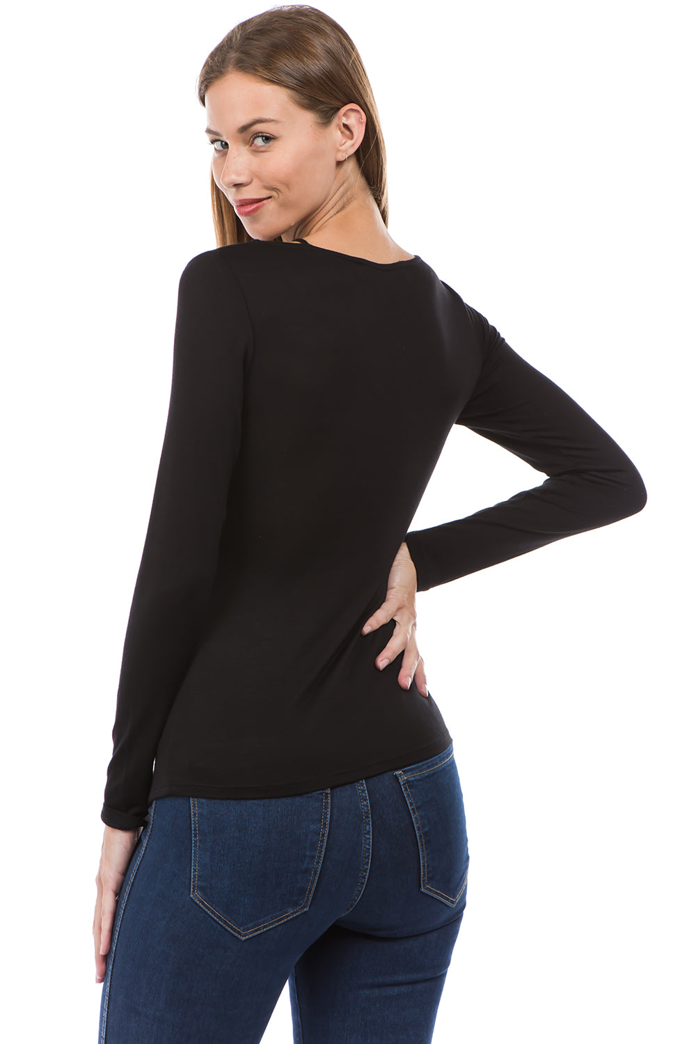 ROCIO W NECK TOP (BLACK)-VT2597