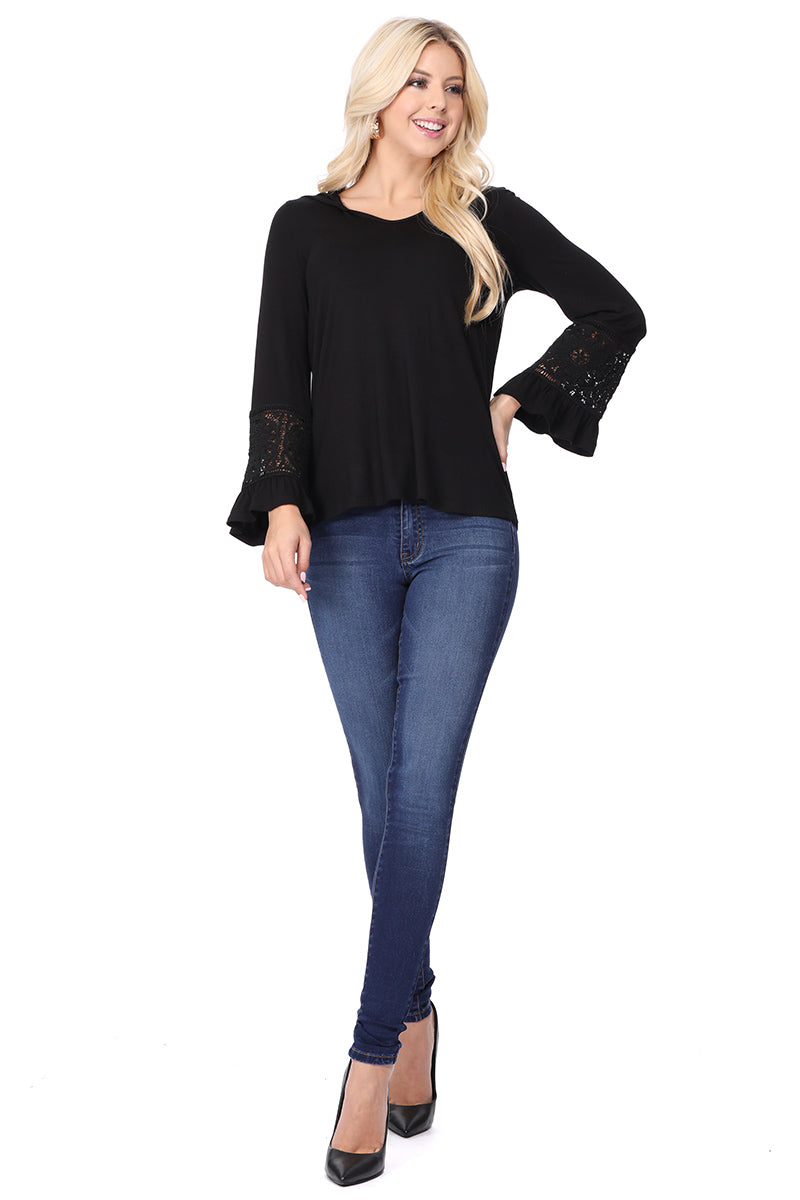 ELSIE HDDIE TOP (BLACK)-VT2631