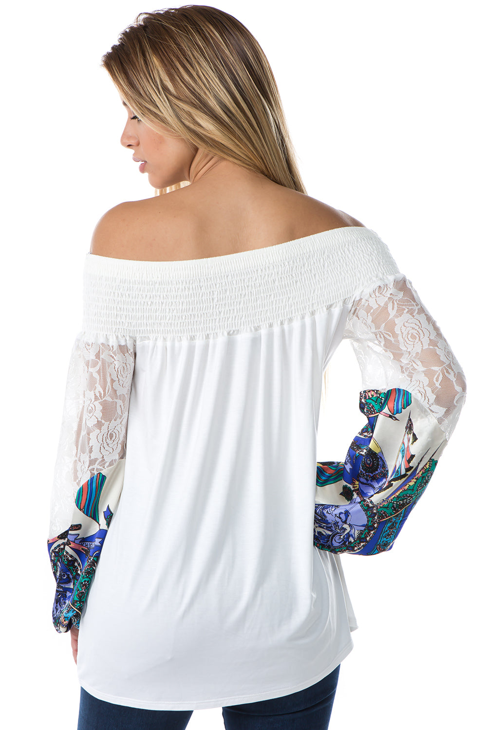 GINA OFF SHOULDER TOP (IVORY)- VT2646