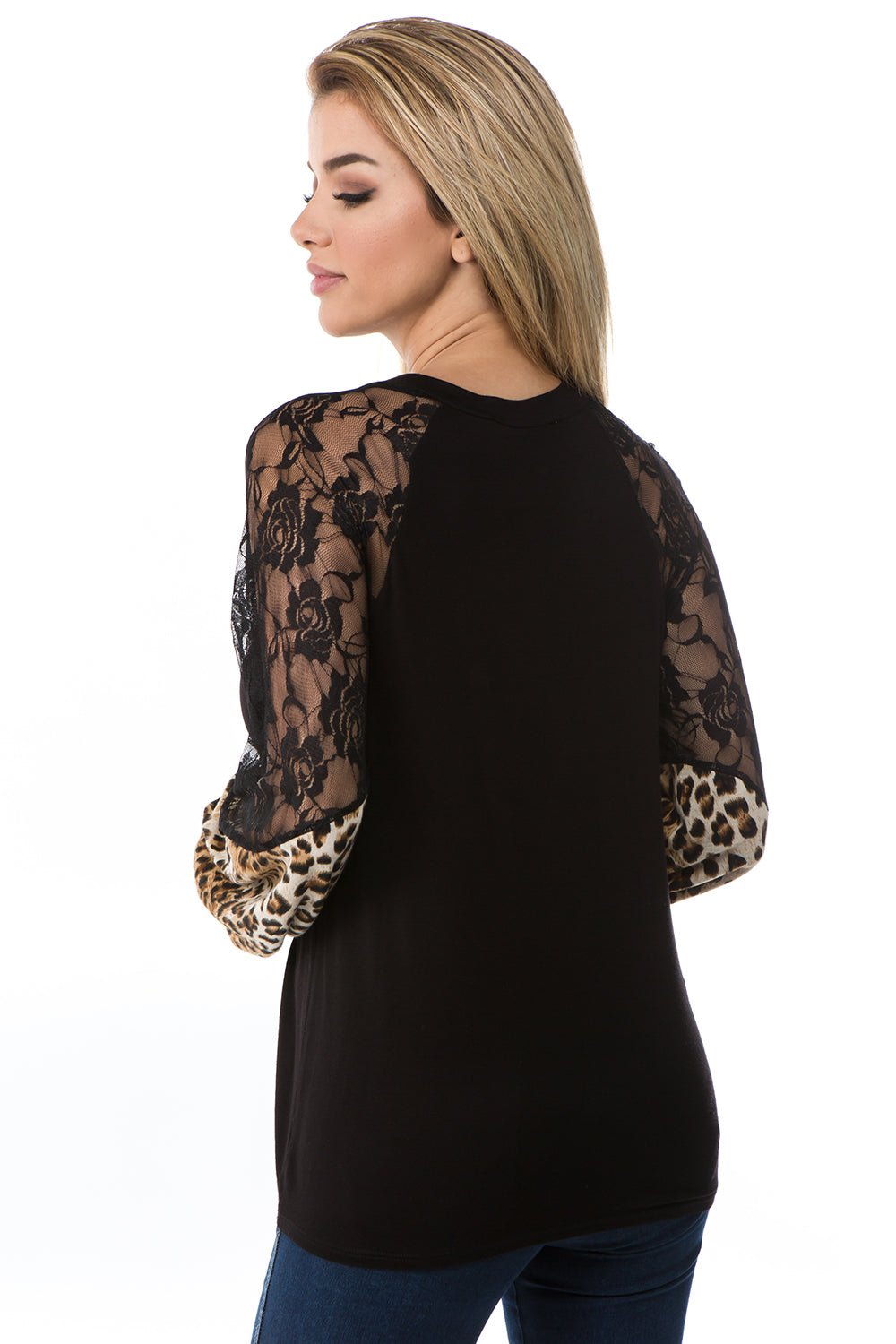 GINA V NECK TOP (BLACK)- VT2647A