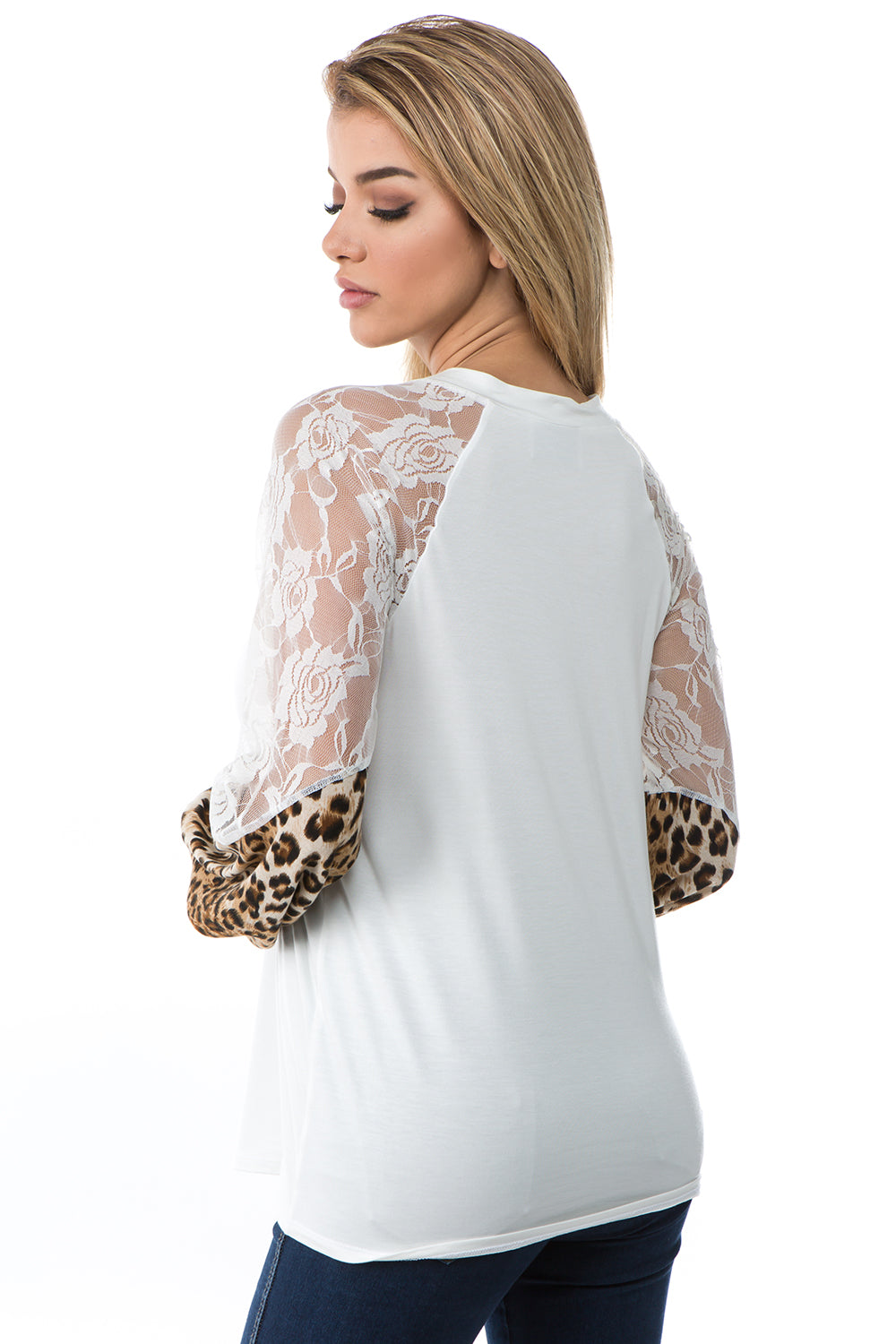 GINA V NECK TOP (IVORY)- VT2647A