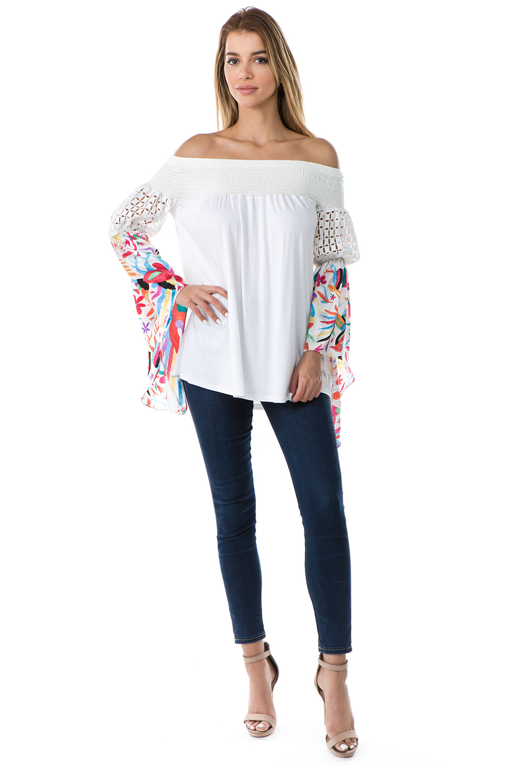 LENA OFF SHOULDER TOP (IVORY)- VT2649