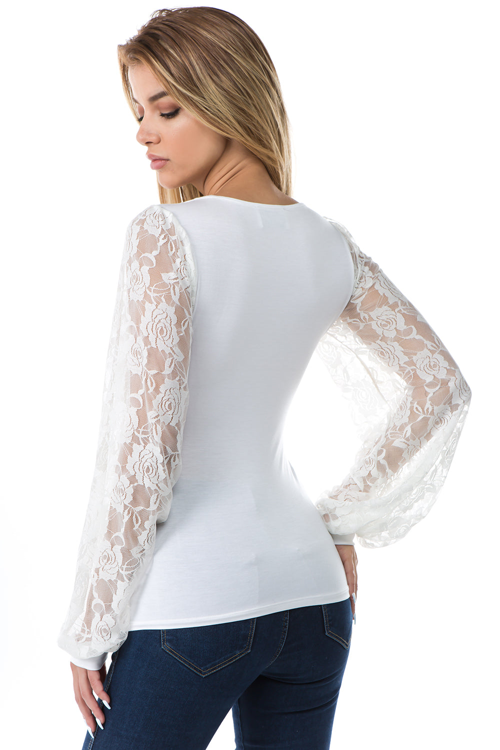 KATE W NECK TOP (IVORY)- VT2653