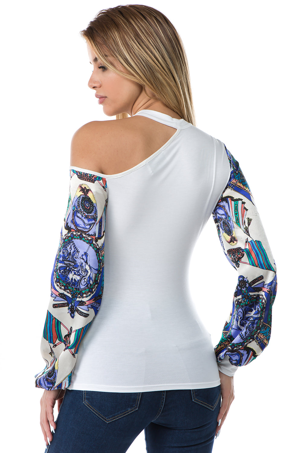 AVELINE ONE COLD SHOULDER TOP (IVORY)- VT2659