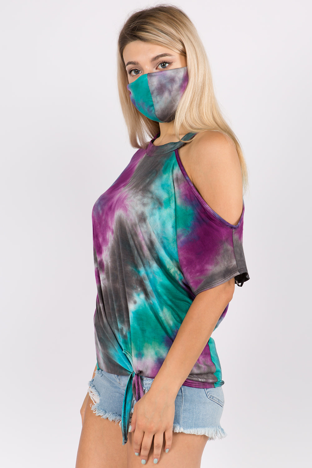CALLA FRONT TIE TOP (AURORA TIE DYE)- VT2668T
