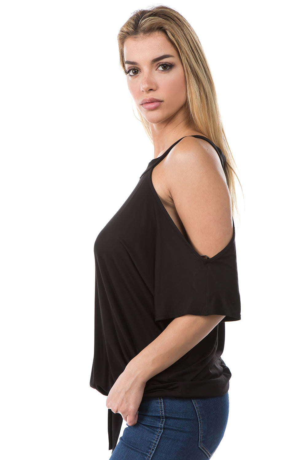 CALLA FRONT TIE TOP (BLACK)- VT2668