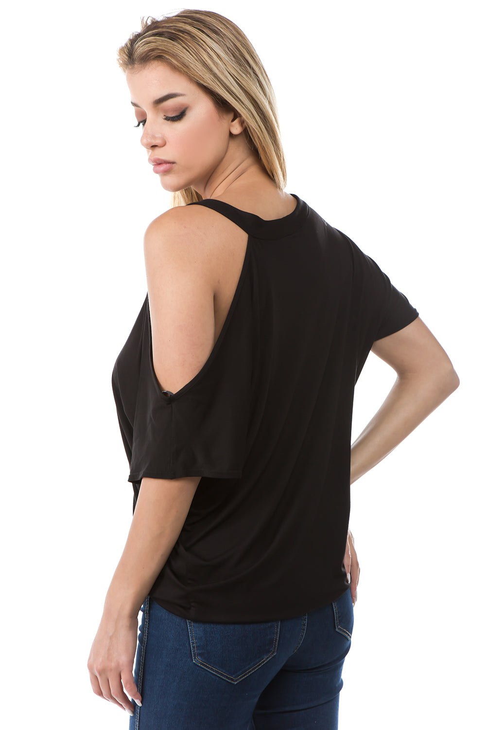 CALLA FRONT TIE TOP (BLACK)- VT2668