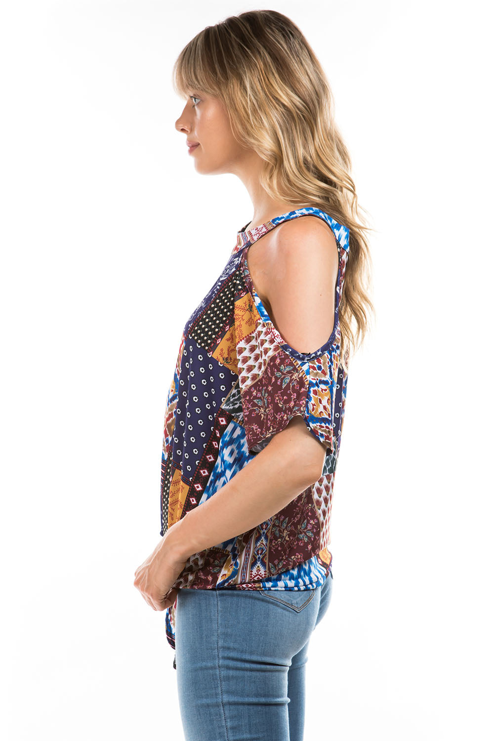 CALLA FRONT TIE TOP (MULTI BOHEMIAN)- VT2668