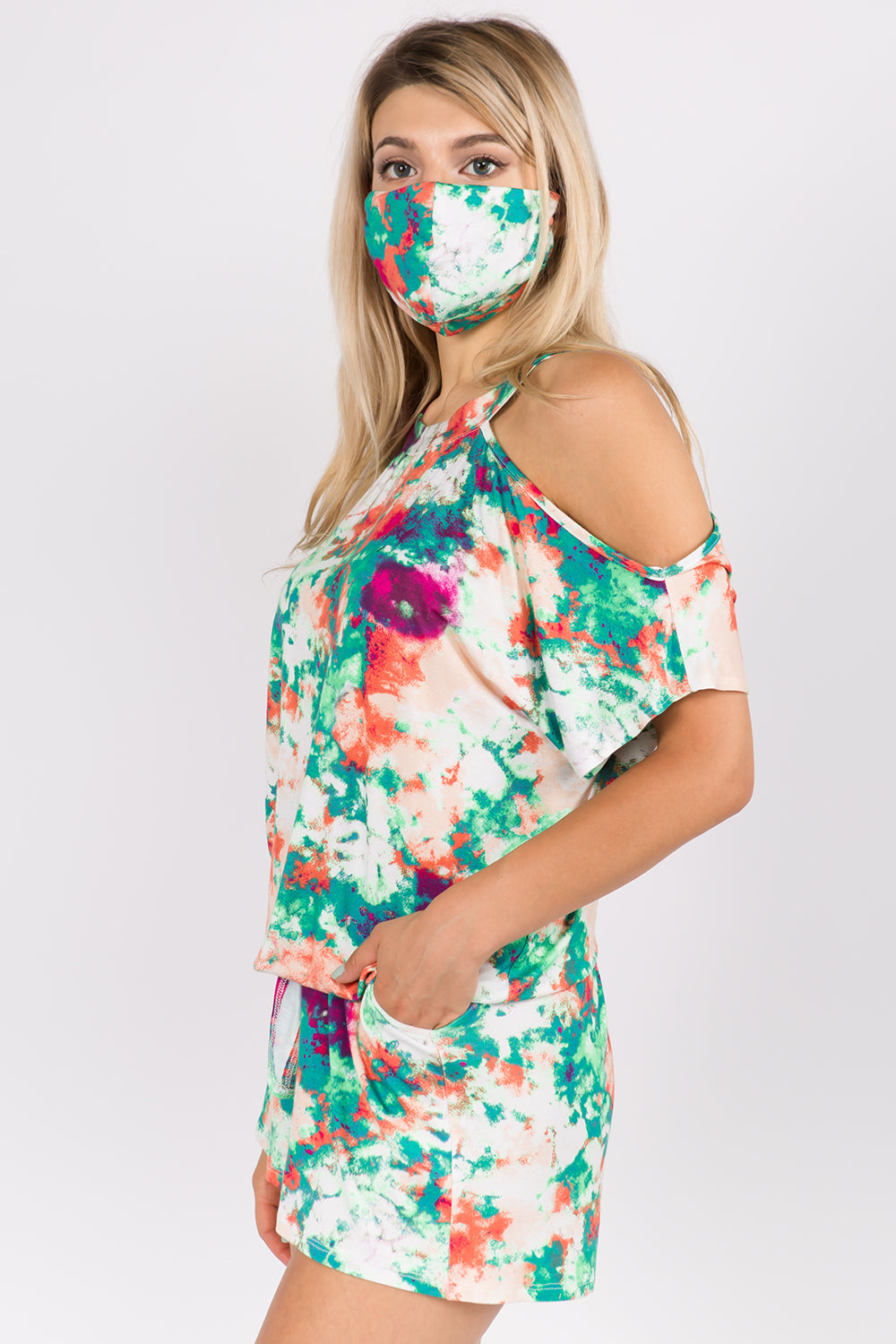 CALLA FRONT TIE TOP (VACATION TIE DYE)- VT2668T