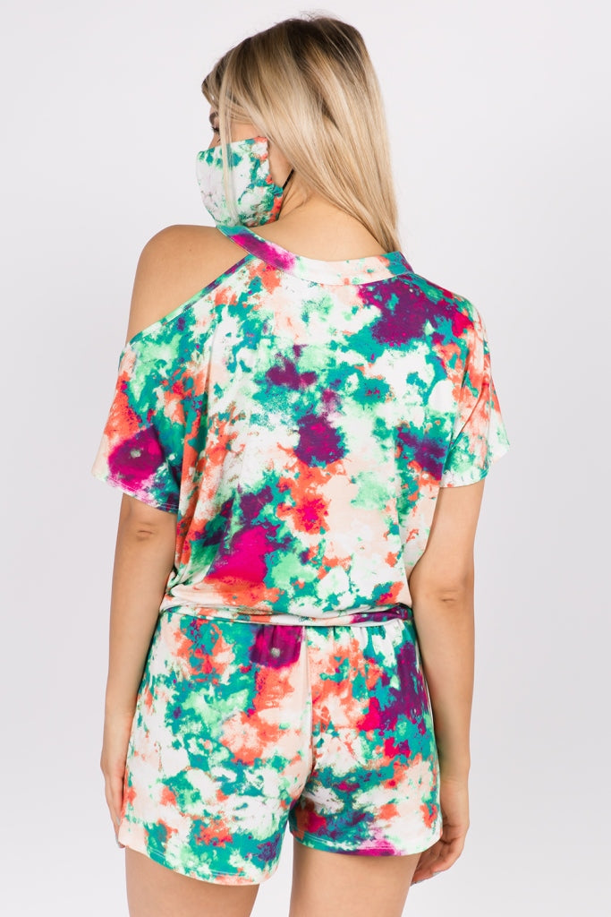 CALLA FRONT TIE TOP (VACATION TIE DYE)- VT2668T