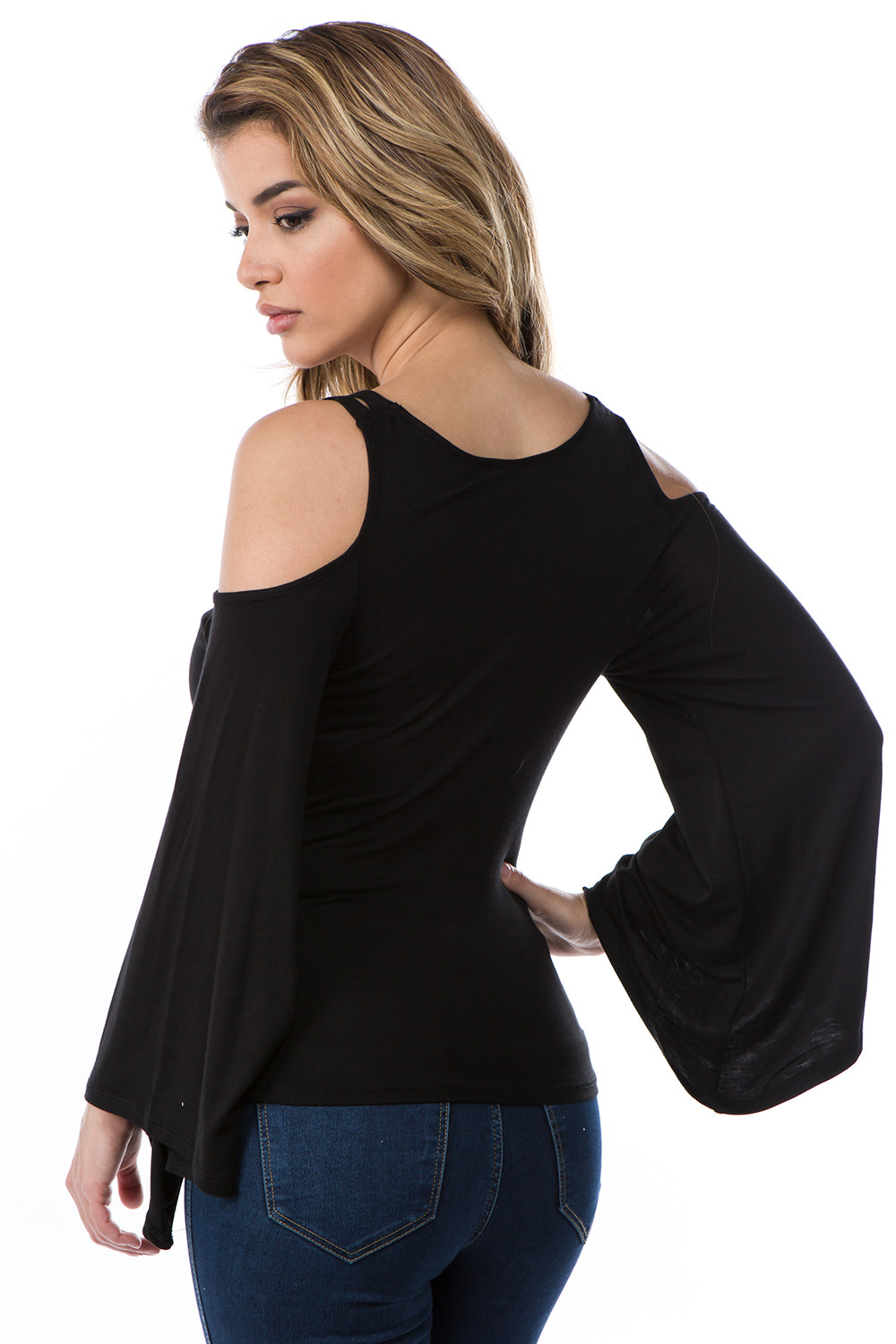 ALESSIA WRAP TOP (BLACK)- VT2725