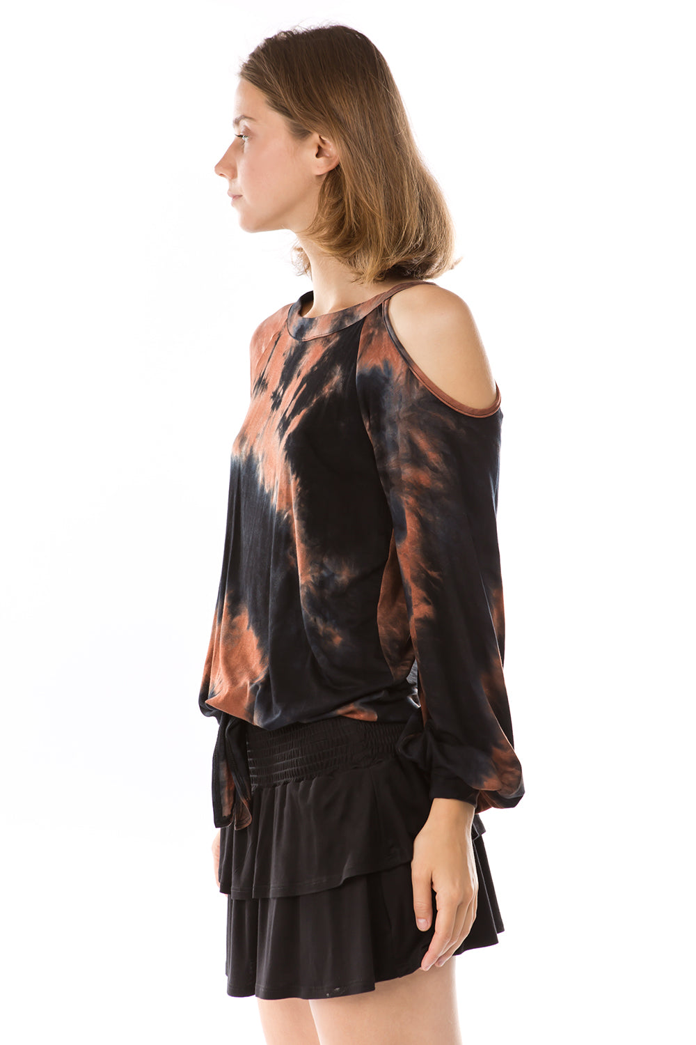 ALYSSA TOP (NEW BROWN TIE DYE)-VT2748