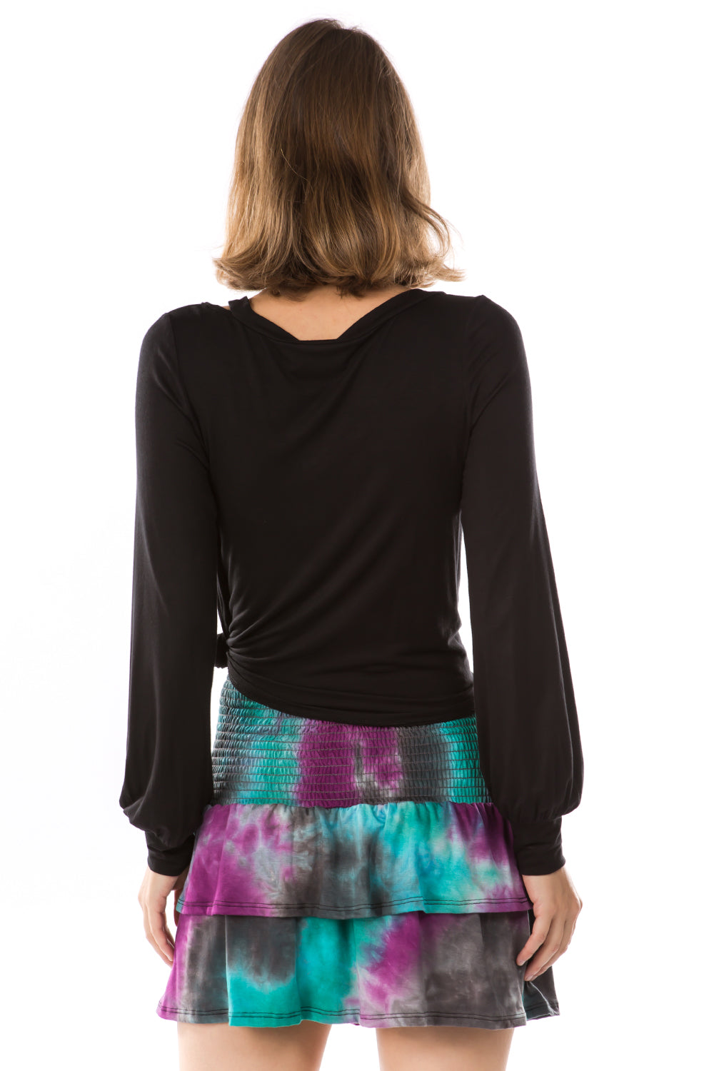 LUX OPEN NECK TOP (BLACK)-VT2779
