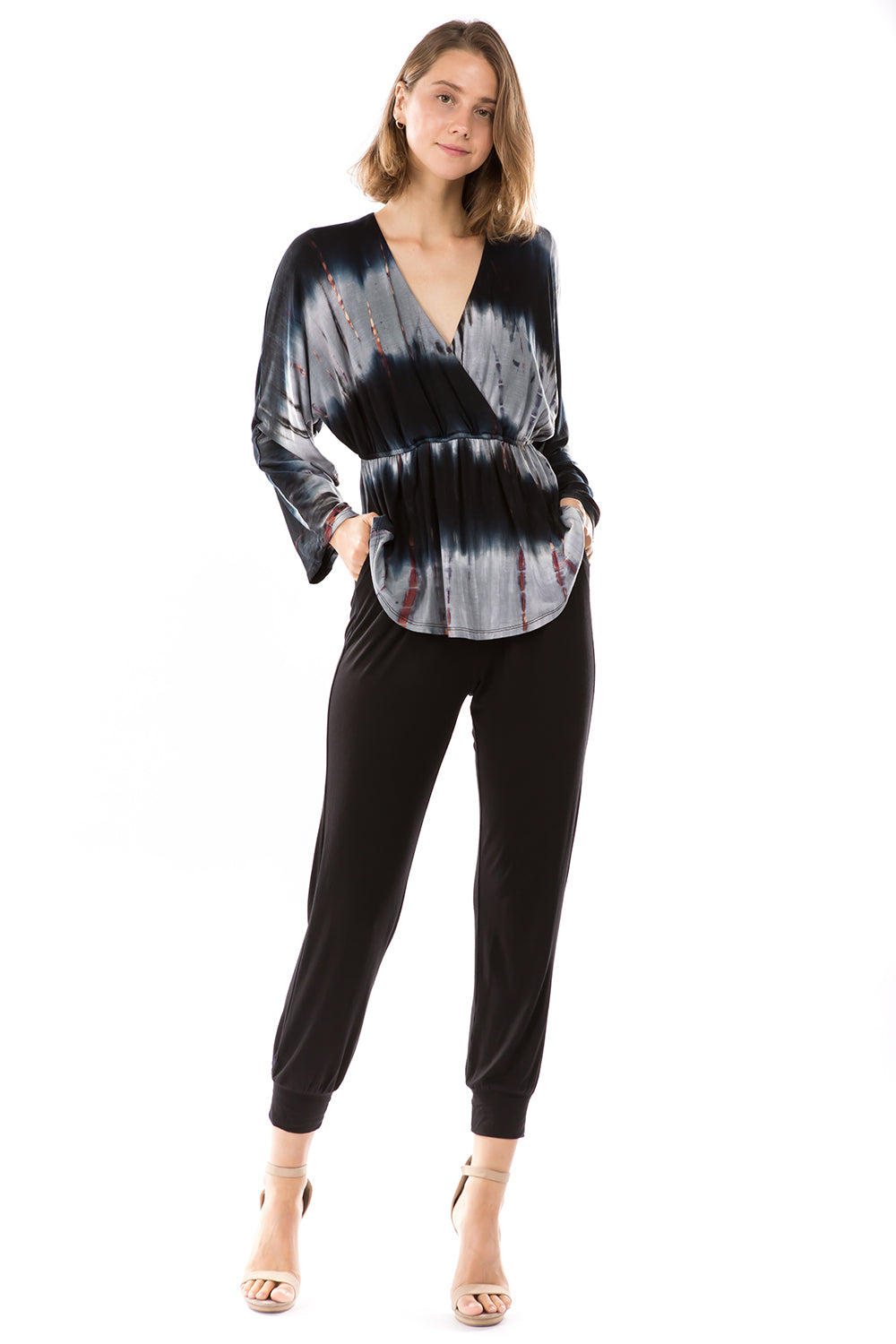 ALIA TOP (BAMBOO BLACK-GREY TIE DYE)-VT2786