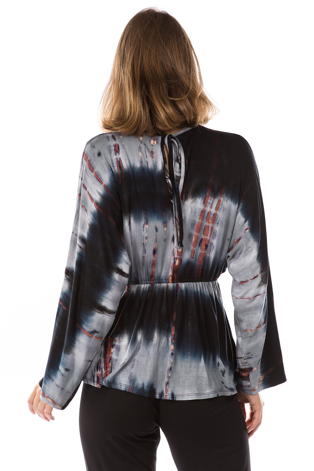 ALIA TOP (BAMBOO BLACK-GREY TIE DYE)-VT2786