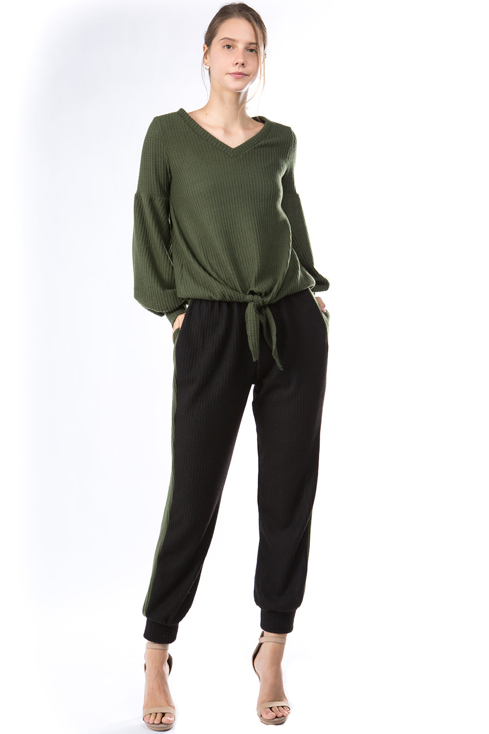 AGNES PANTS (BRUSH BLACK/BRUSH OLIVE)-VP2769