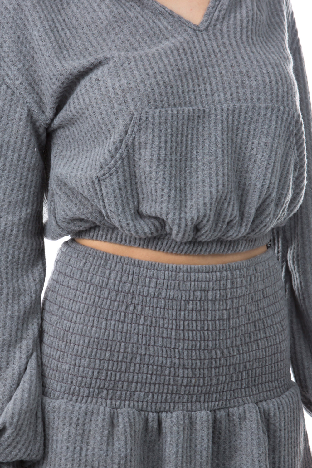 EDITH HOOD CROP TOP (BRUSH GREY)-VT2801