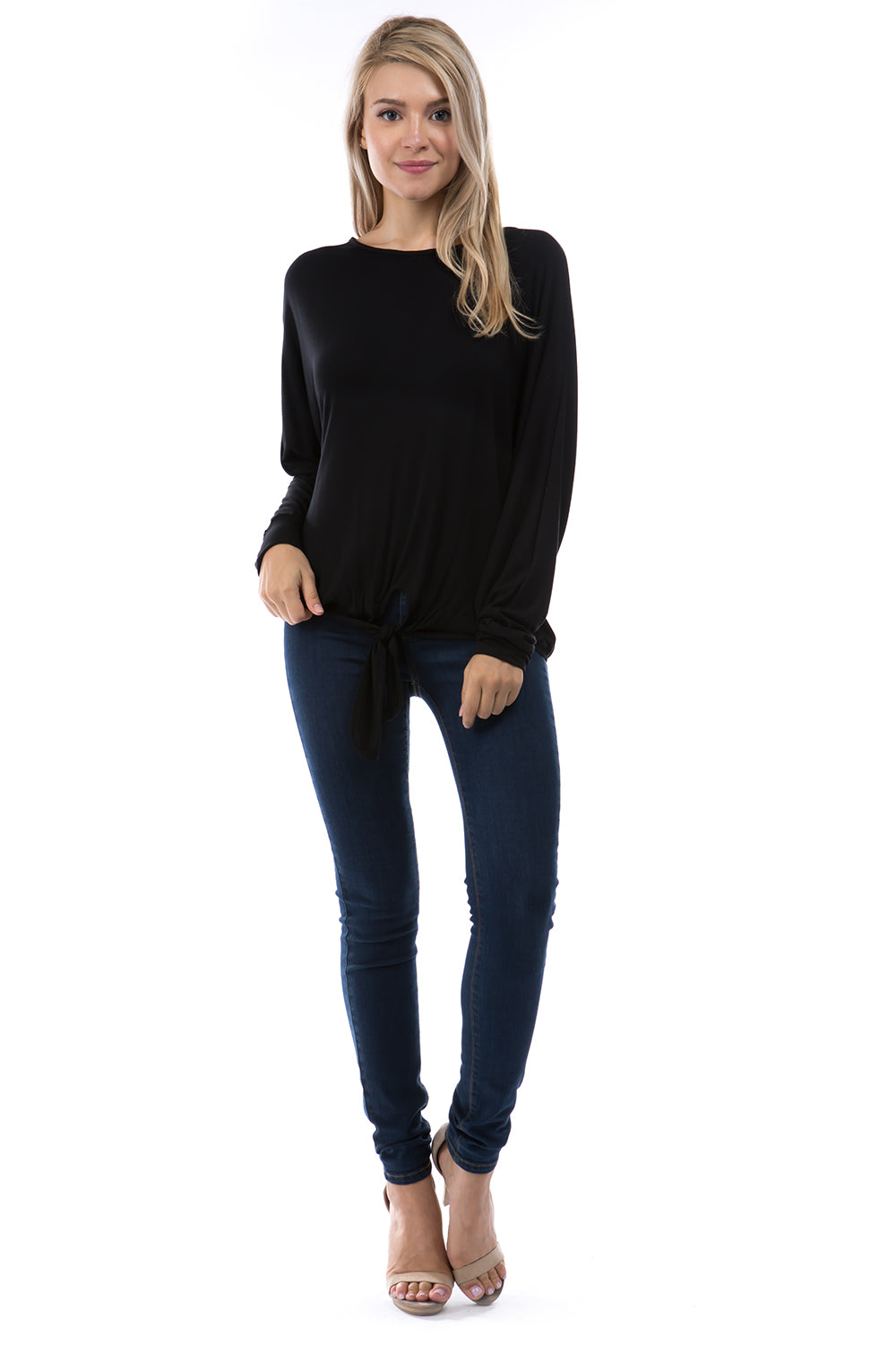 NORA WING SLEEVE TOP (BLACK)-VT2829