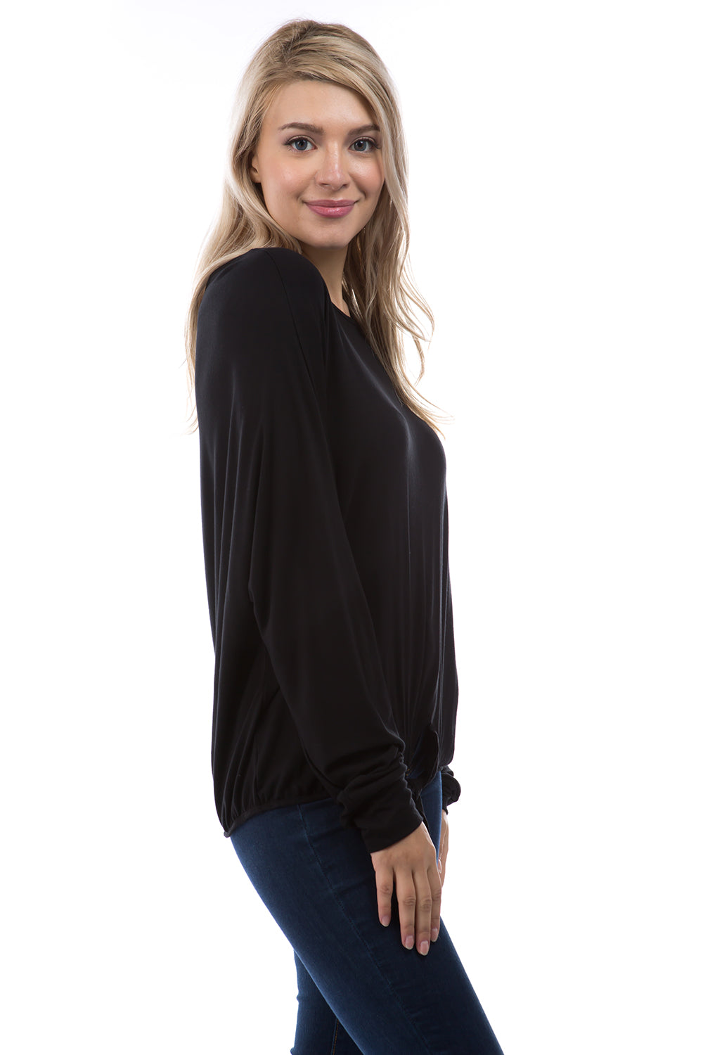NORA WING SLEEVE TOP (BLACK)-VT2829