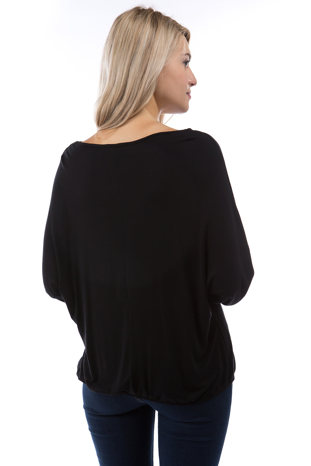 NORA WING SLEEVE TOP (BLACK)-VT2829