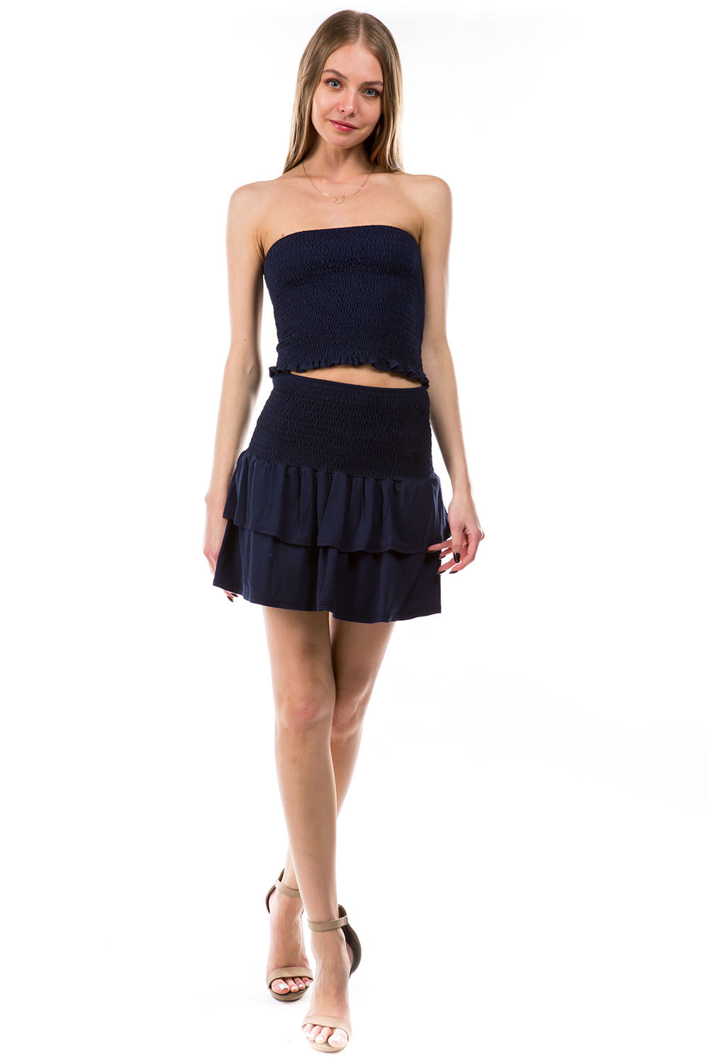 MILA TUBE TOP (NAVY)- VT2901