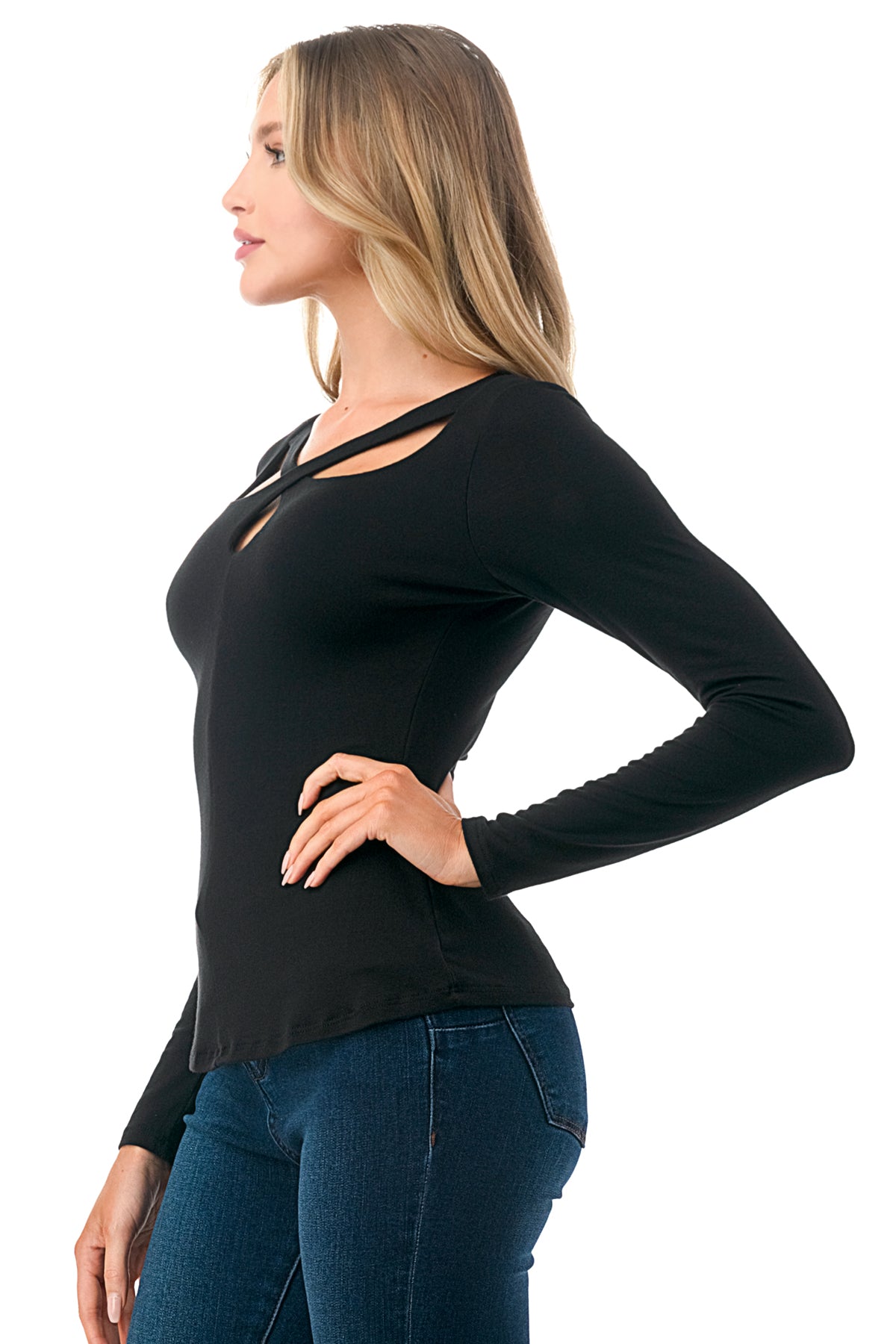DEBBY CROSS BAND TOP (BLACK)- VT3083