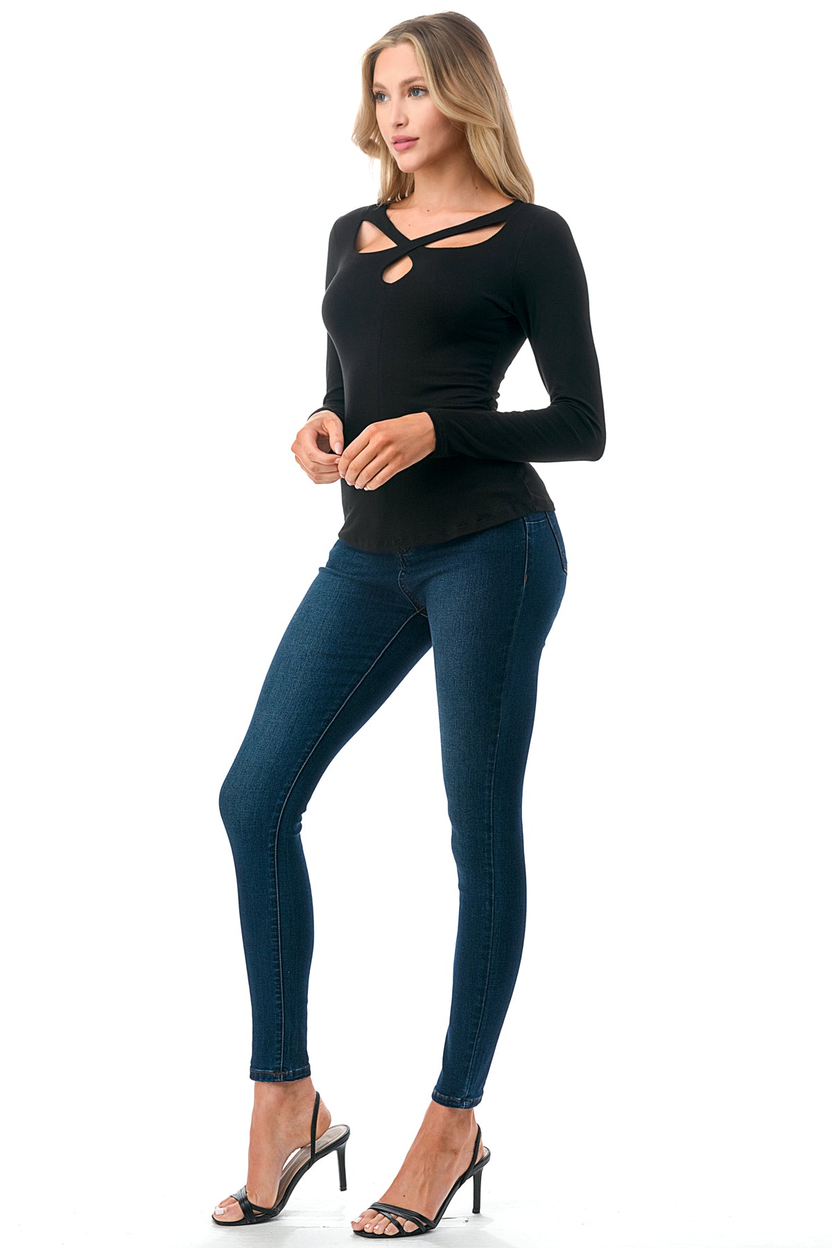 DEBBY CROSS BAND TOP (BLACK)- VT3083