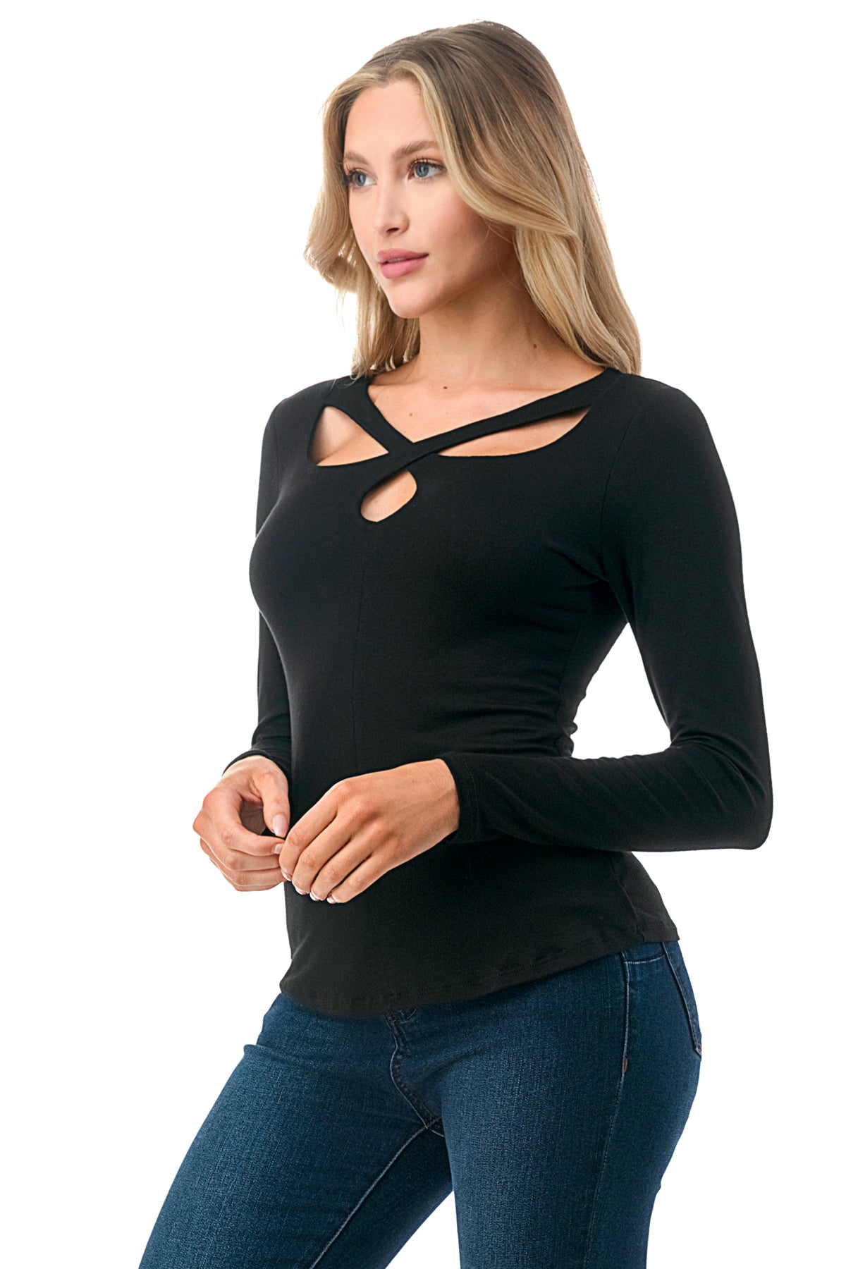 DEBBY CROSS BAND TOP (BLACK)- VT3083