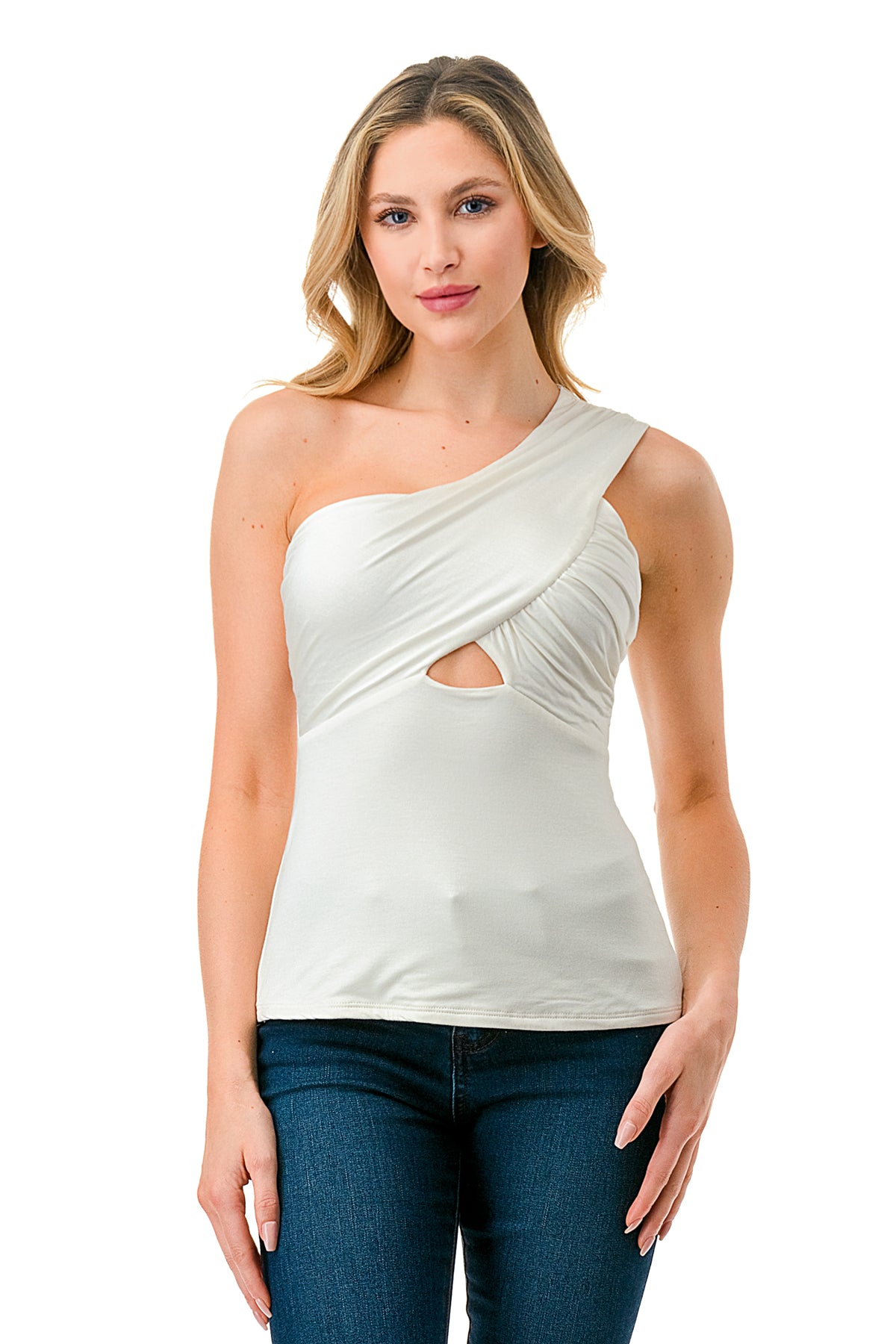 LUNA CROSS NECK TOP (IVORY)- VT3204