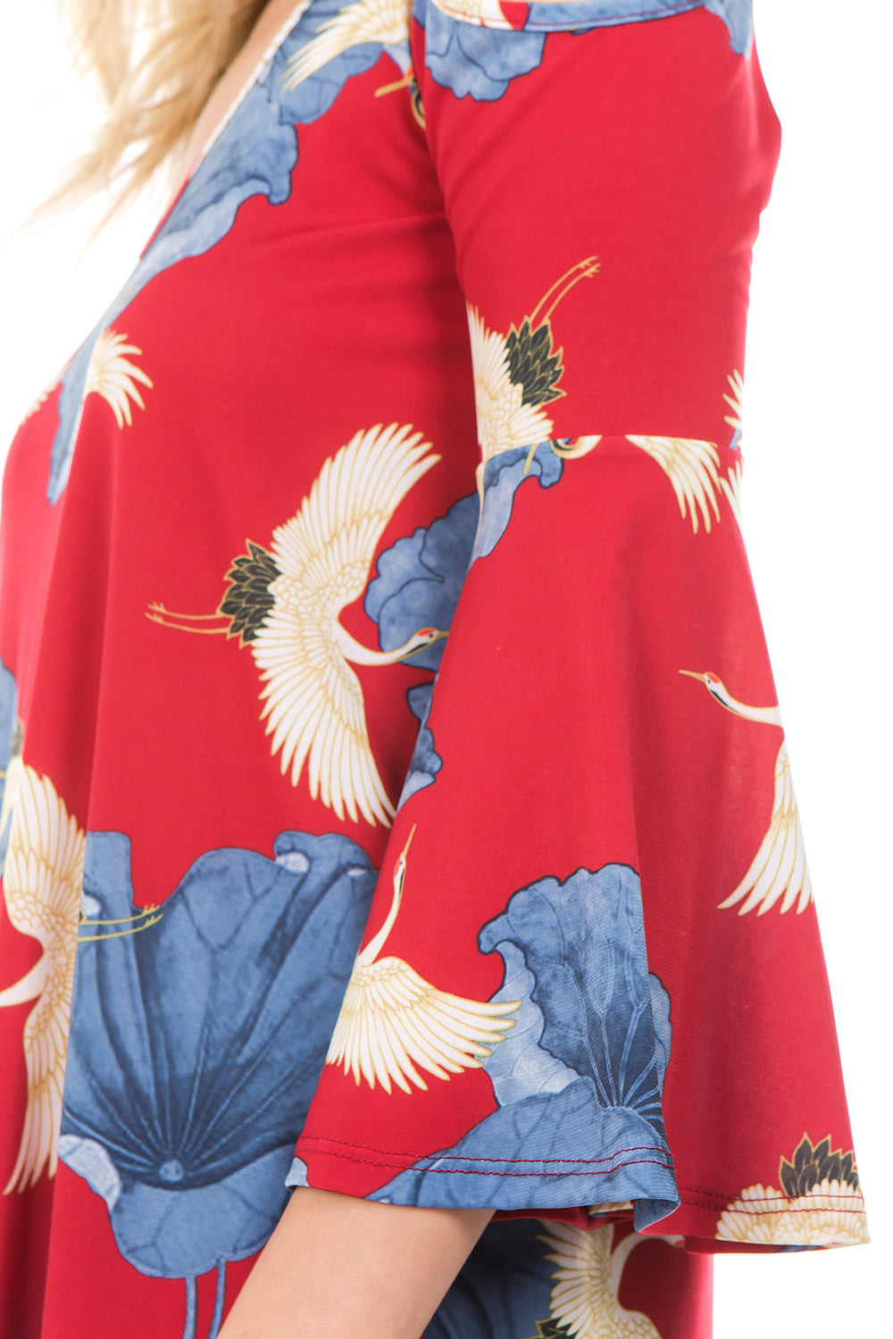 PRINTED BRENDA TOP (Red Bird)- VT7365