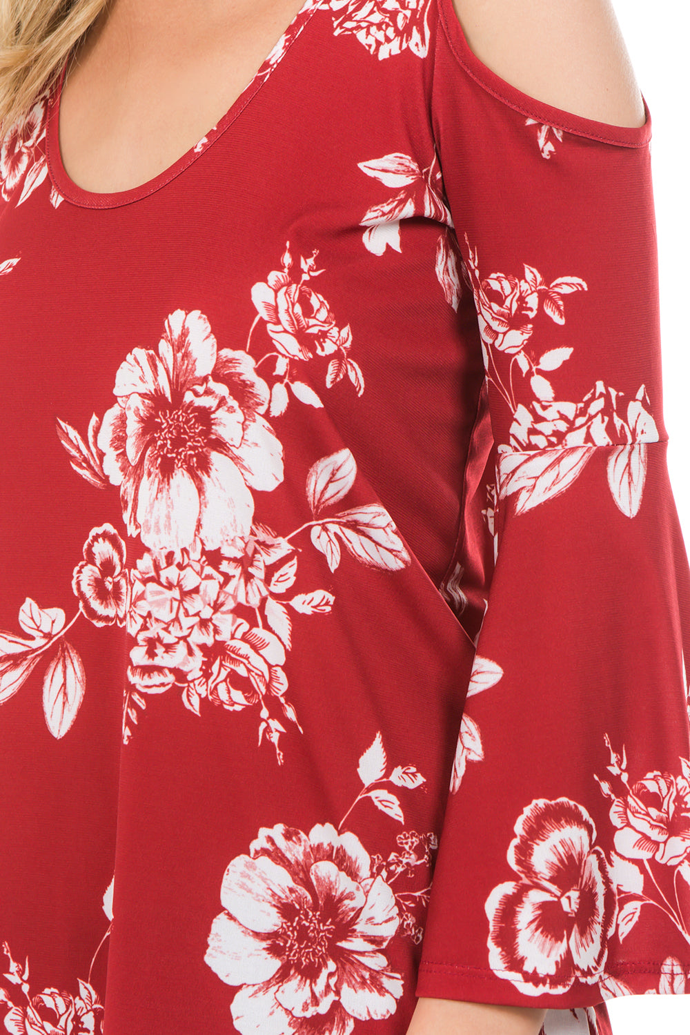 PRINTED BRENDA TOP (Wine Floral)- VT7365