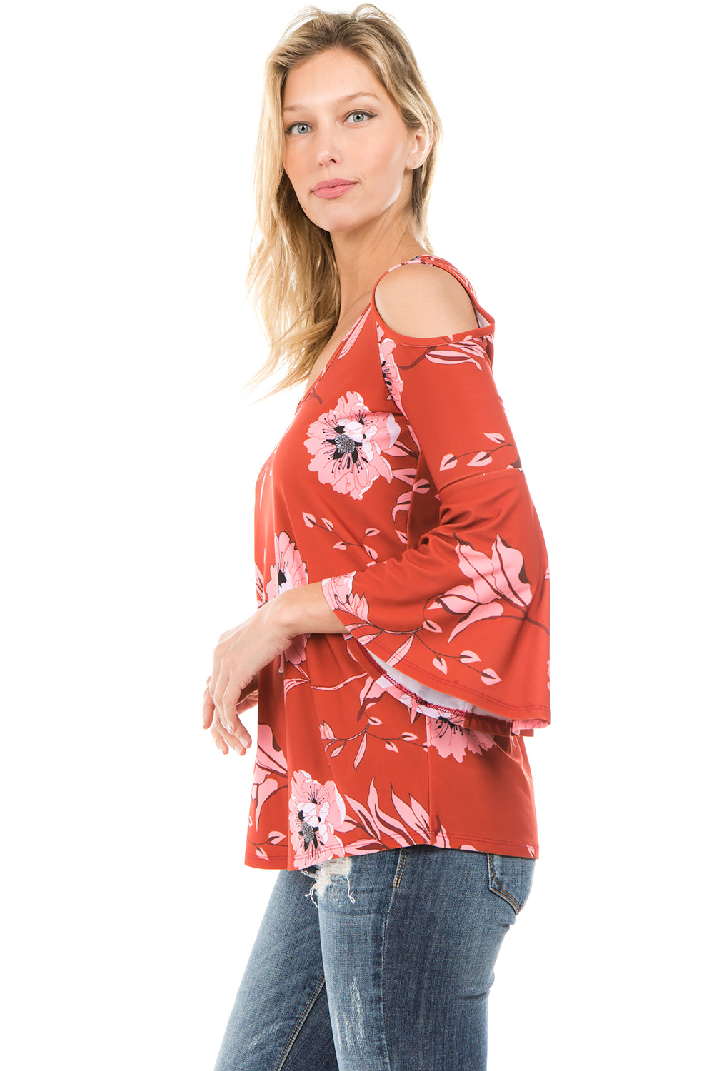 PRINTED BRENDA TOP (Wine)- VT7365