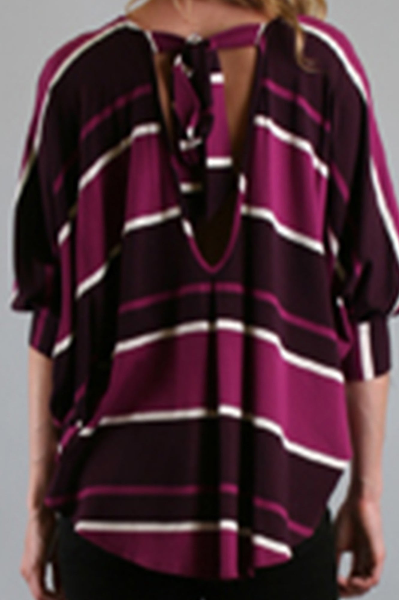 VERONICA BACK TIE TOP (PURPLE STRIPE)-VT7873